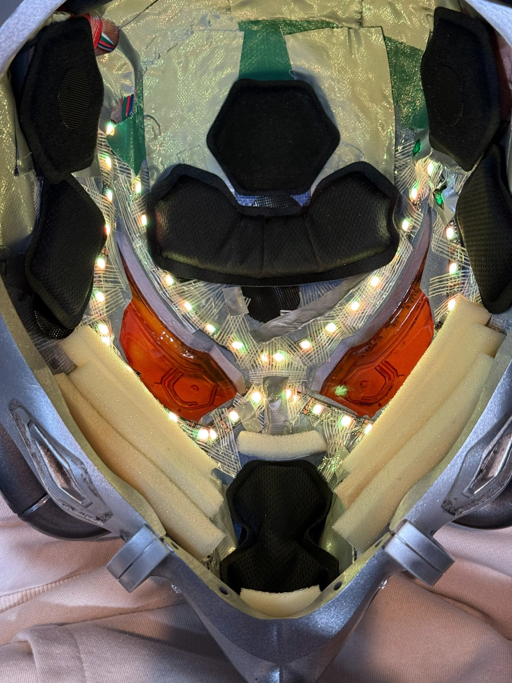 Internals showcasing padding and lighting system.