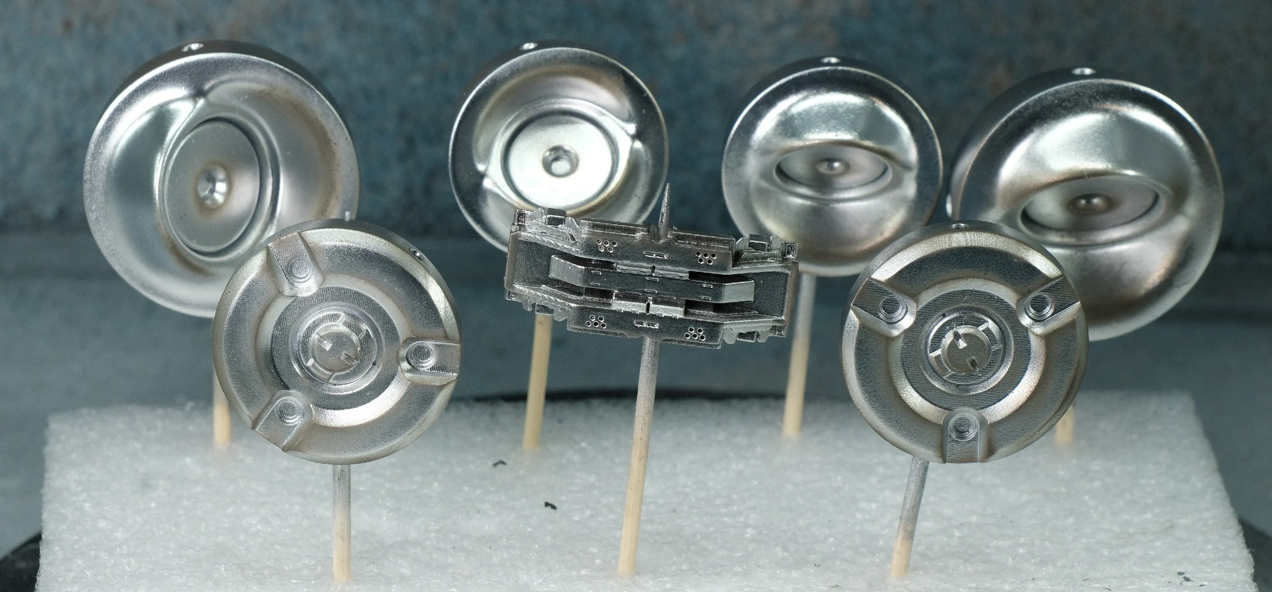 Additional costume pieces for the jacket, intended to give the appearance of air valves.