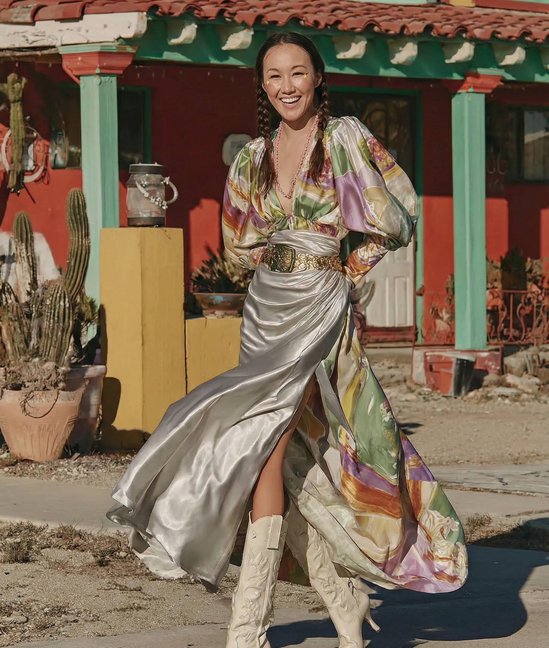 KATERINA - LIVING SUNSHINE: Joy, embodied. Katerina breathes warmth into every conversation, entering spaces with the softness and magnetism of a cat. A recent New Yorker by way of Los Angeles, she loves Burning Man, dancing until the moment dissolve