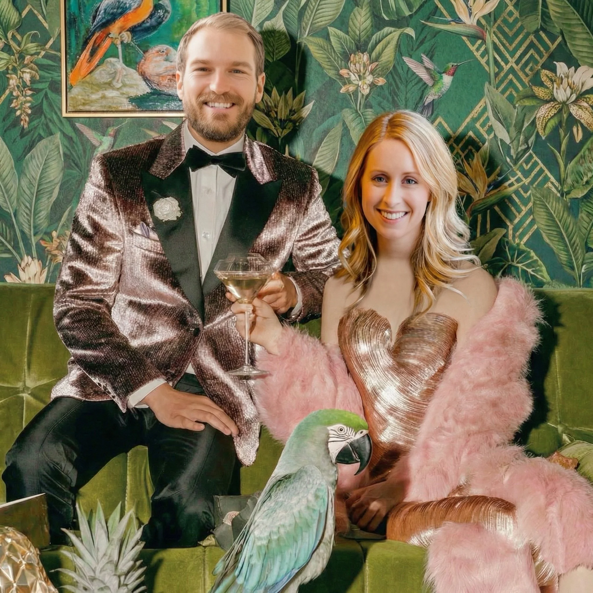 OLIVER + MEGAN – RHYTHM AND ROOTS: Oliver and Megan love a good theme and move through life to a live soundtrack. If there is a concert within ten miles, especially during Jazz Fest season, they are probably already there, swaying near the stage. Meg