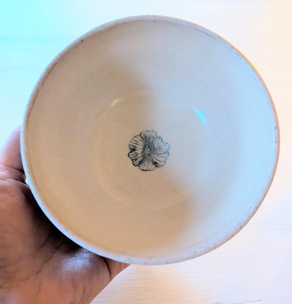 Bol écru motif bleu Pot et Tess