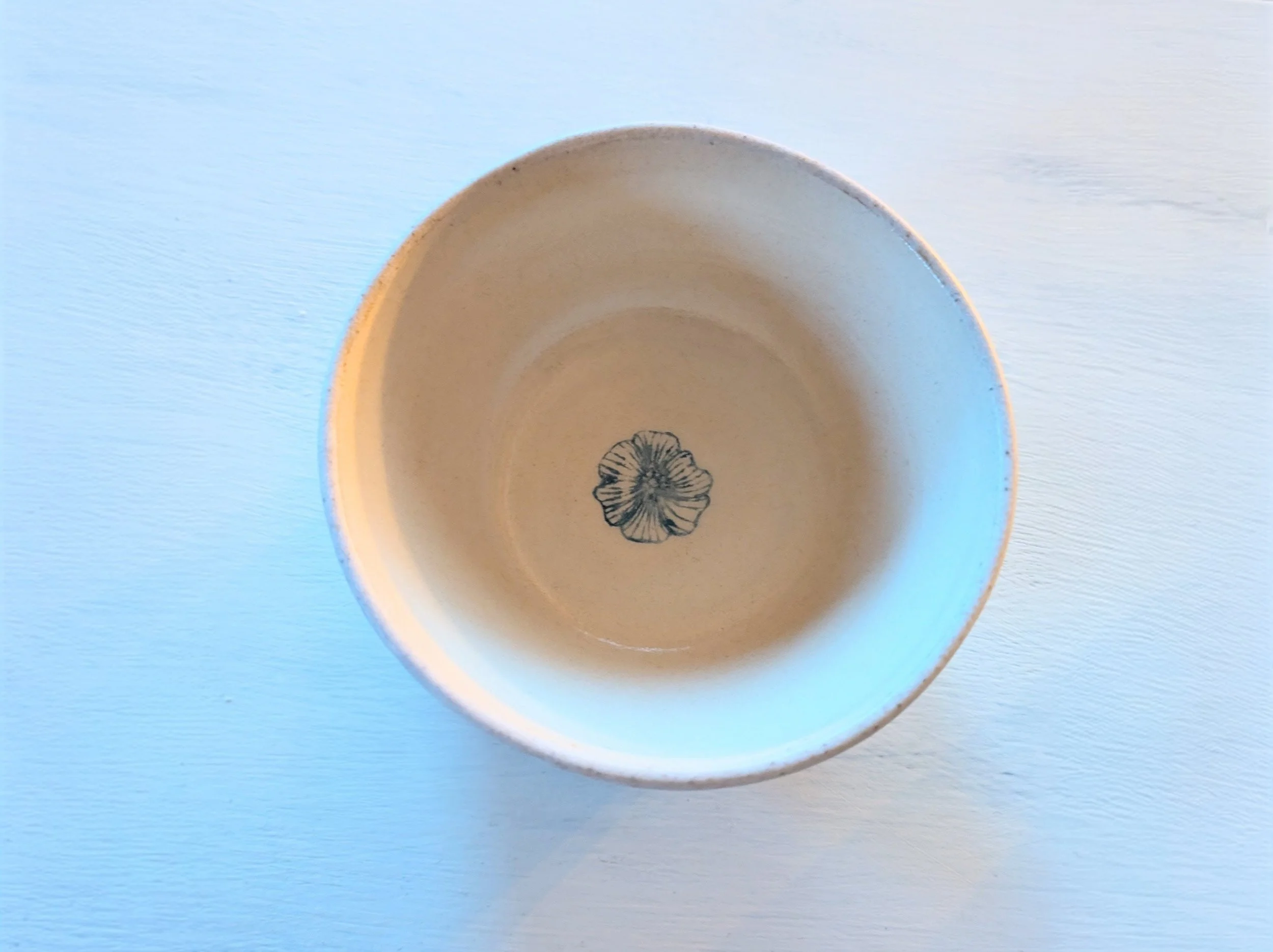 Bol écru motif bleu Pot et Tess