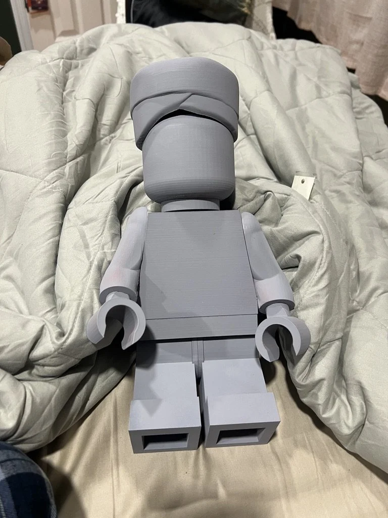 All printed 3D parts primed to be painted