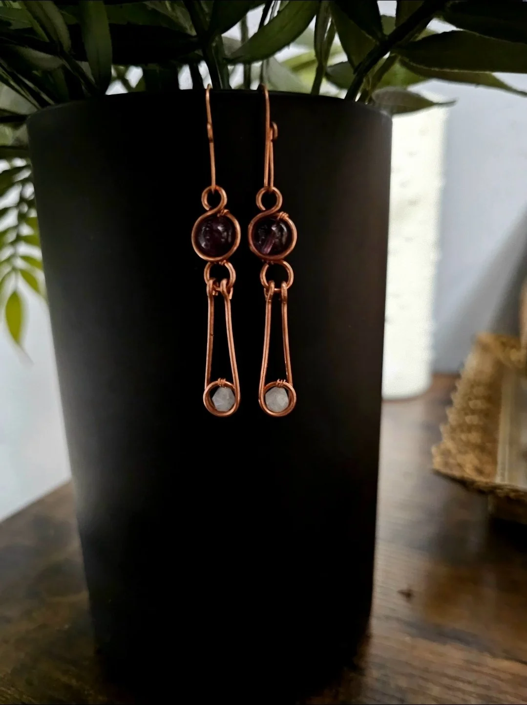 Lepidolite & Aquamarine earrings