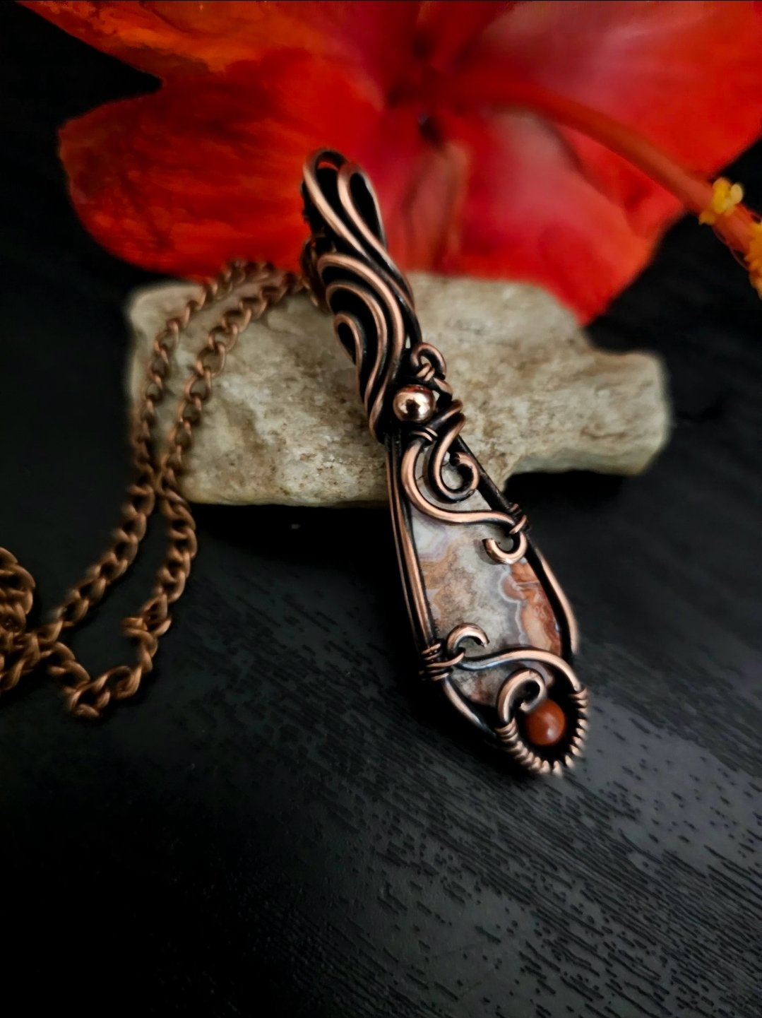 Crazy Lace Agate "Deliverance" Pendant