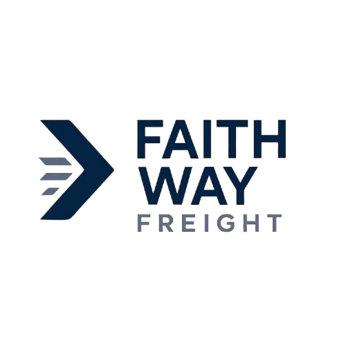 Graphic with the words 'Faith,' 'Way,' and 'Freight' in colorful letters, with a large arrow on the left pointing right.