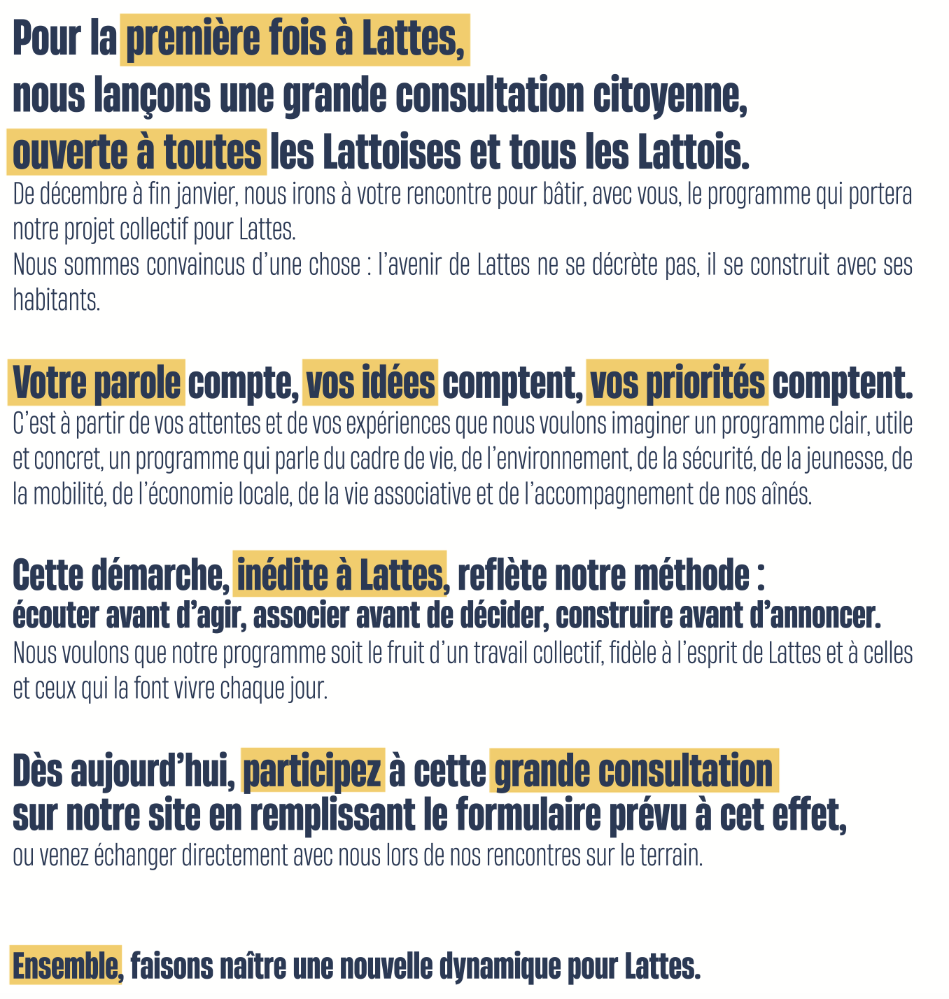 La grande consultation, municipale lattes 2026