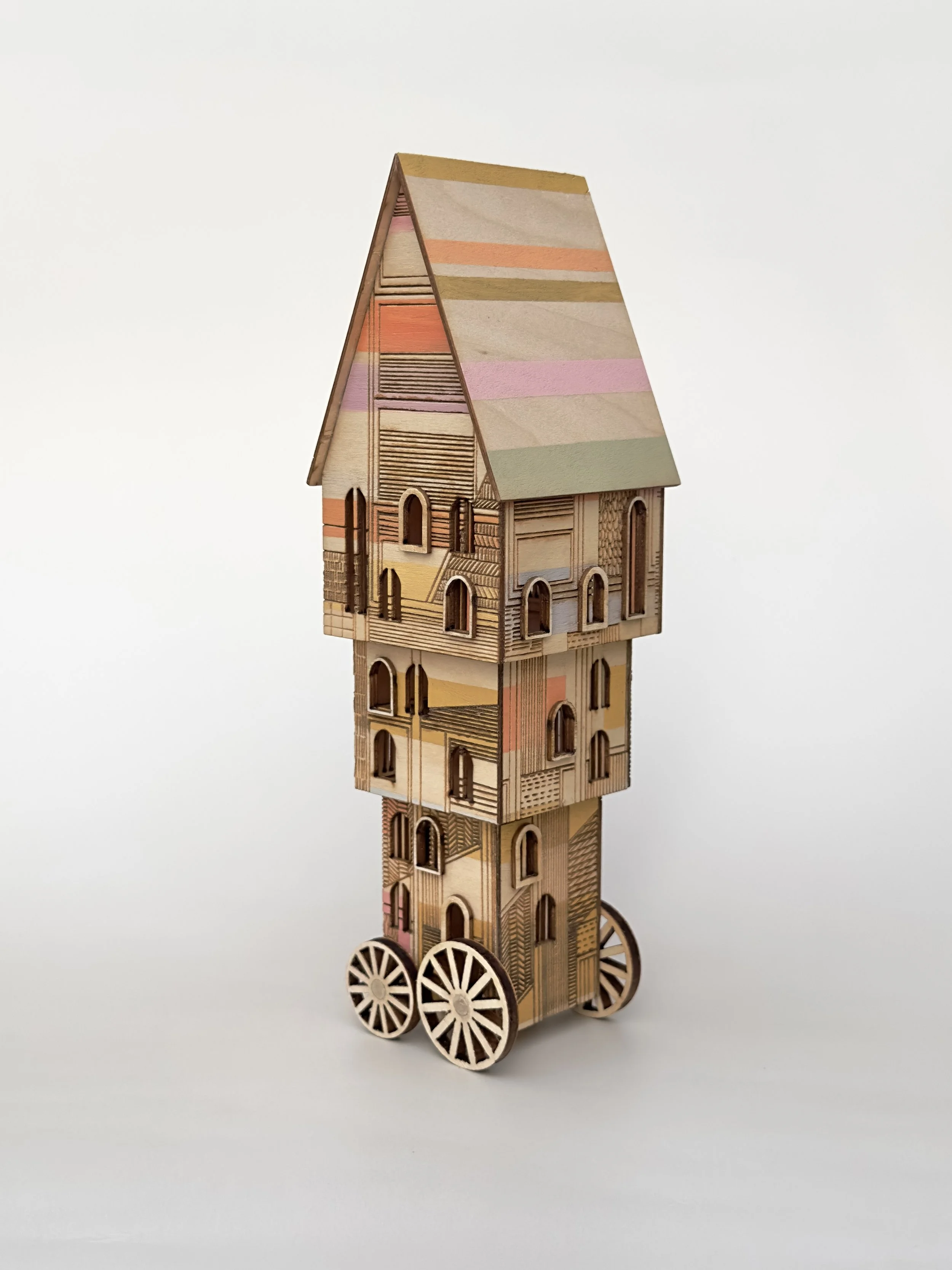 No 4 Stacked three tier house on wheels