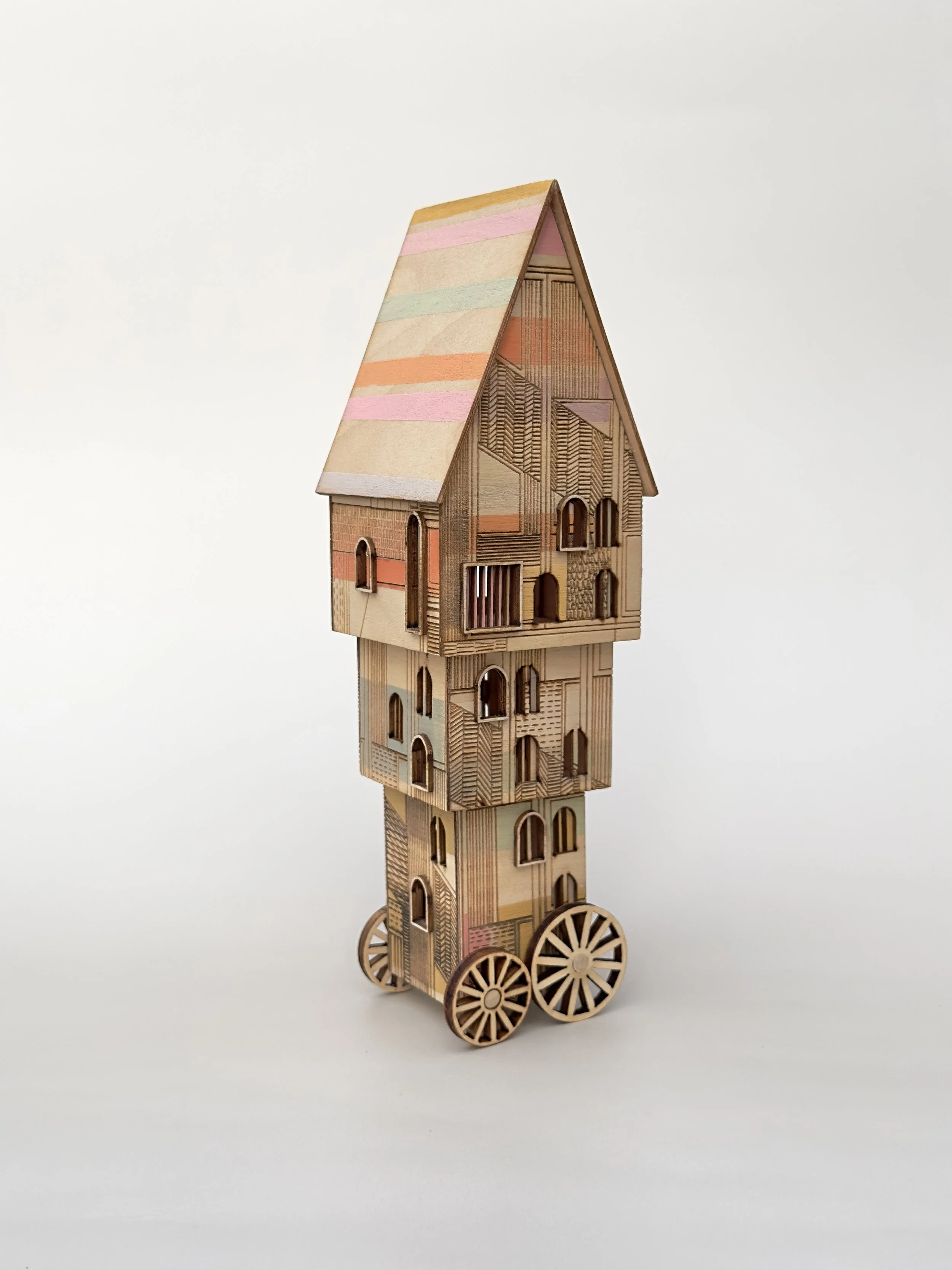 No 9 Stacked three tier house on wheels
