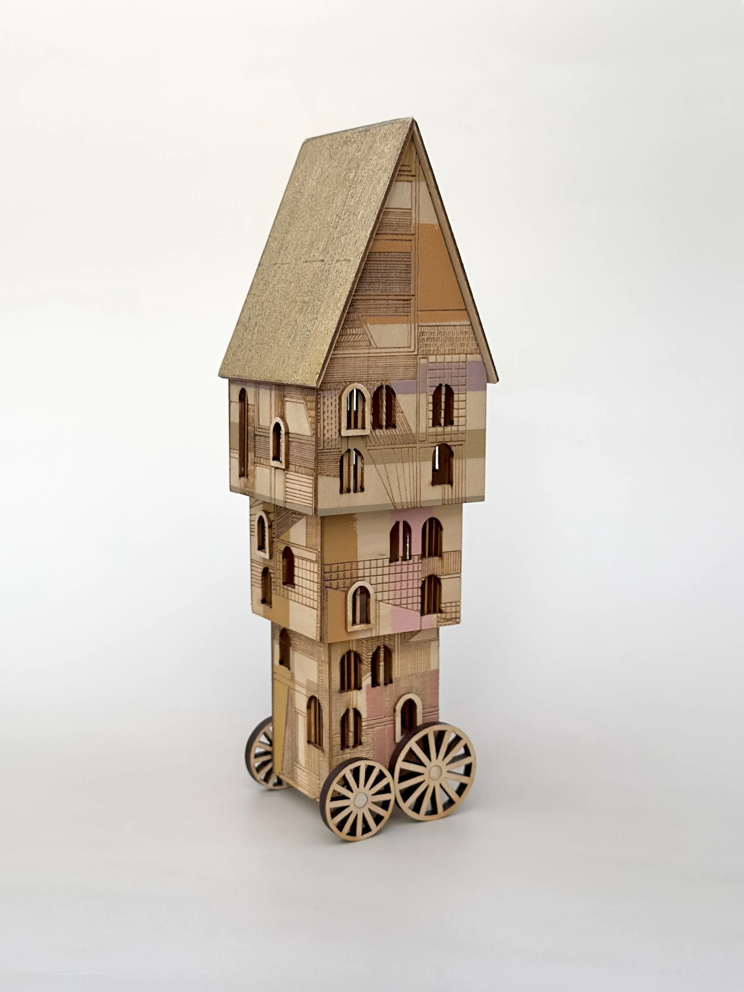 No 8 Stacked three tier house on wheels