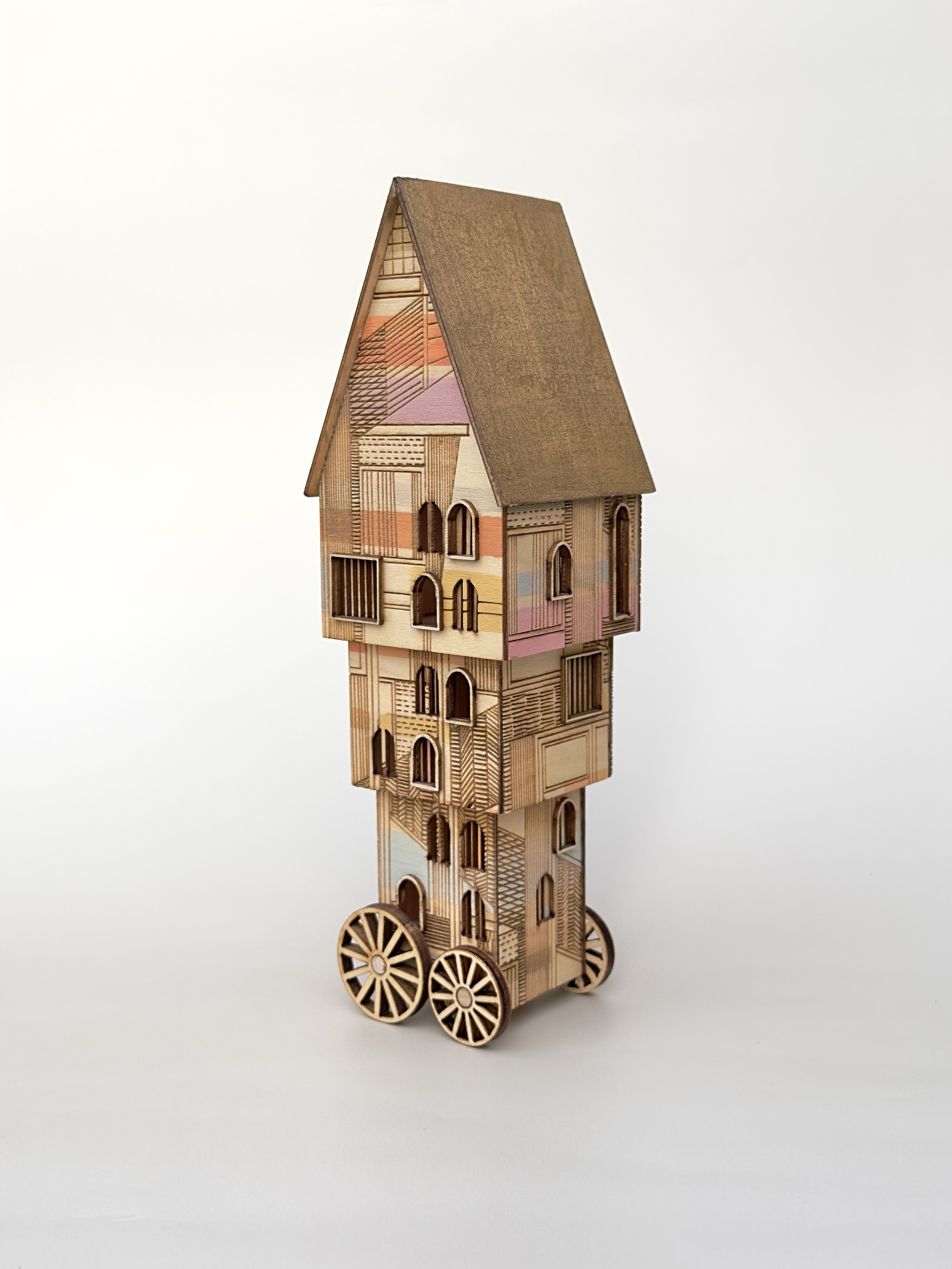 No 6 Stacked three tier house on wheels