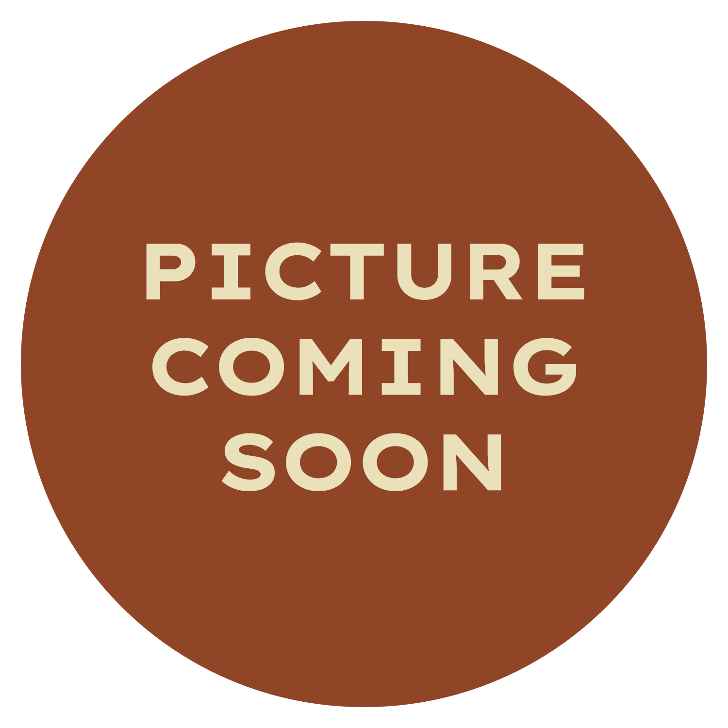 Brown circular placeholder with beige text that says 'Picture coming soon'.