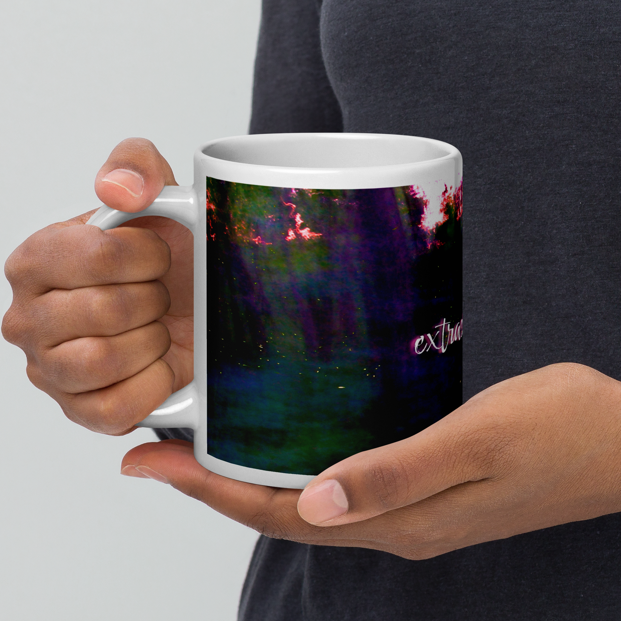 White Glossy Mug - 20, 15, 11 oz - Extraordinary by Paul Rudy & the Kate Shu Collective