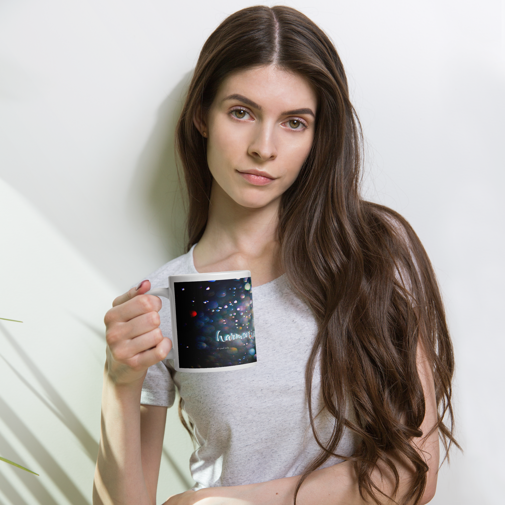 White Glossy Mug - 20, 15, 11 oz - Harmonize by Paul Rudy & the Kate Shu Collective