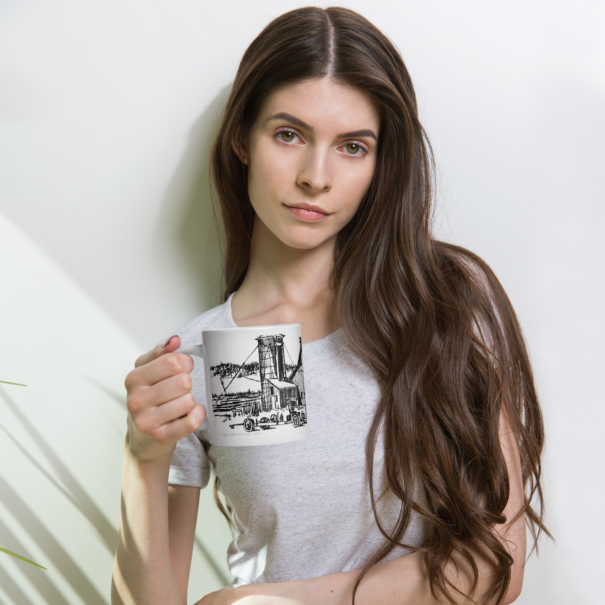 White Glossy Mug - 20, 15, 11 oz - The Farm IX by Gary L Hightshoe & the Kate Shu Collective