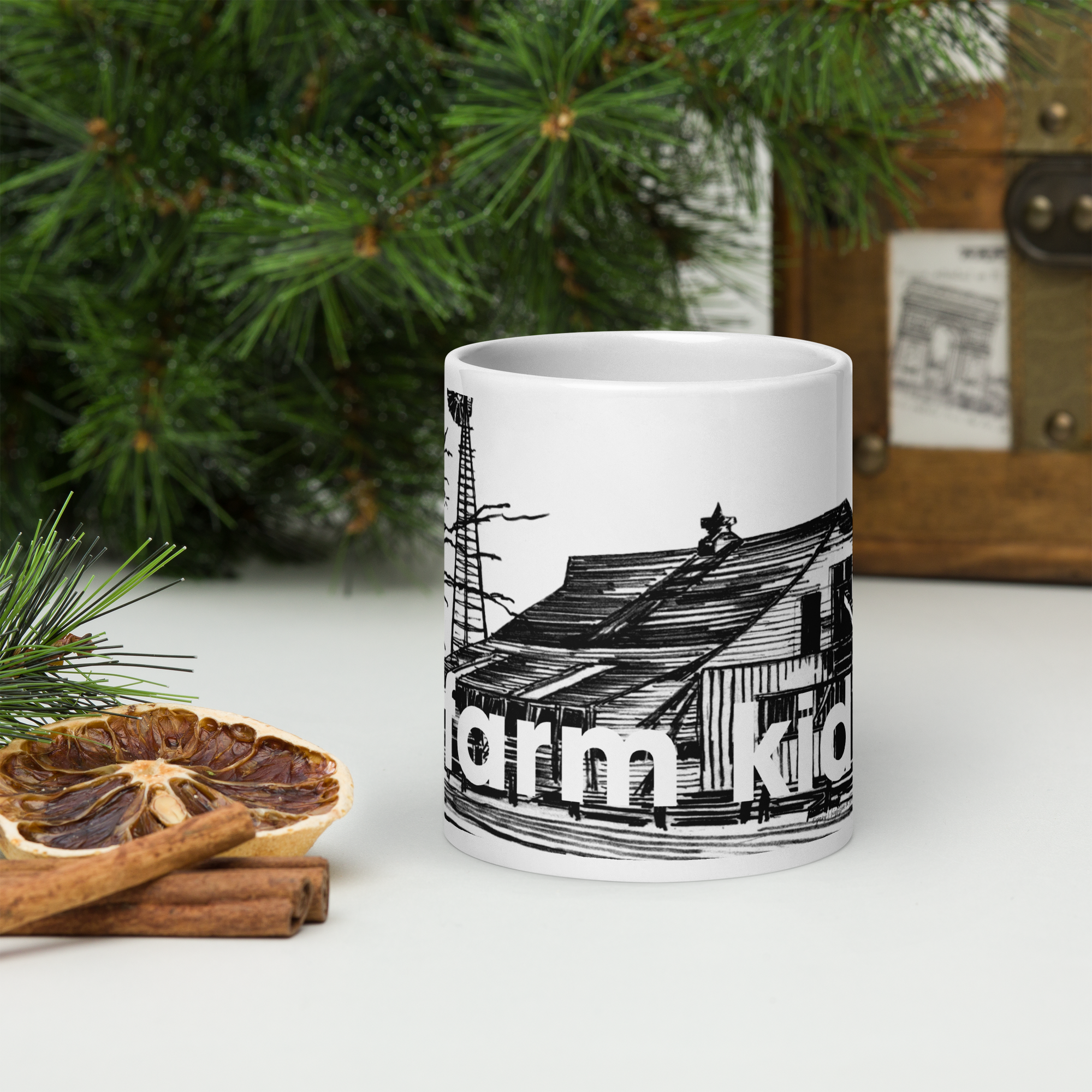 White Gloss Mug - 20, 25, 11 oz - The Farm VI - Farm Fresh by Gary L Hightshoe & the Kate Shu Collective