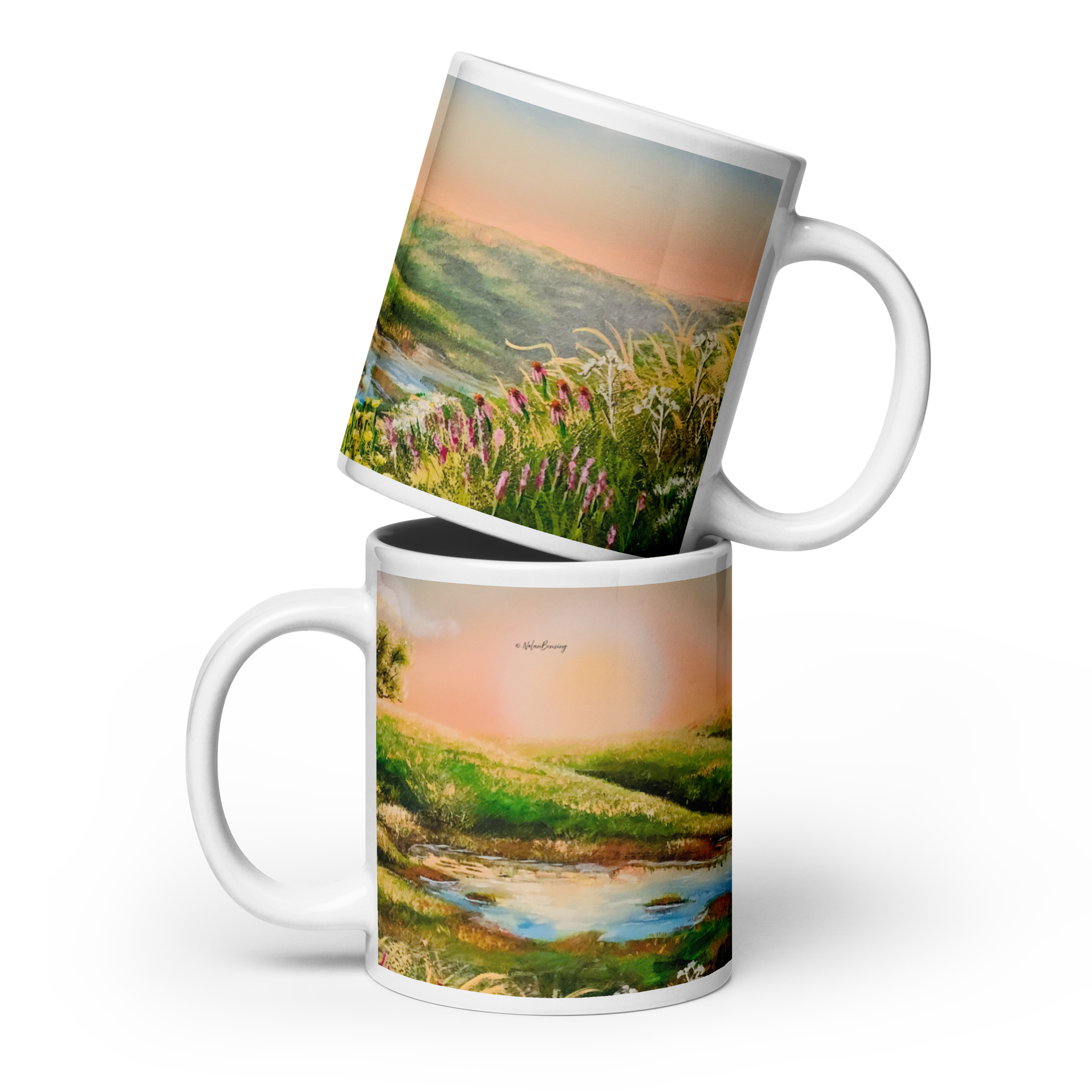 White Glossy Mug - 20, 15, 11 oz - Paradise Lost by Nolan Benzing & the Kate Shu Collective