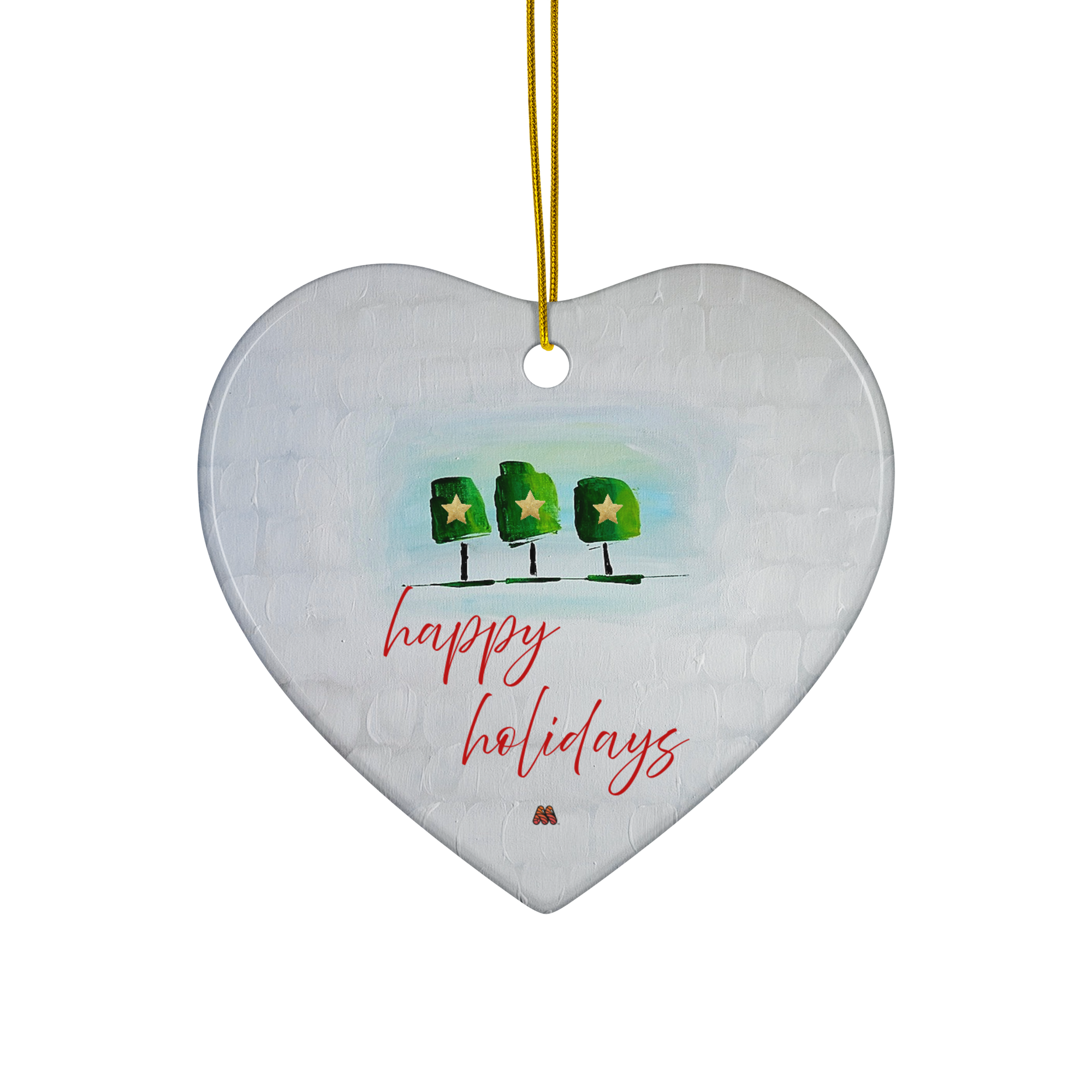 Ceramic Ornament - Heart - The Holiday Trio by Stephani Hopwood & the Kate Shu Collective