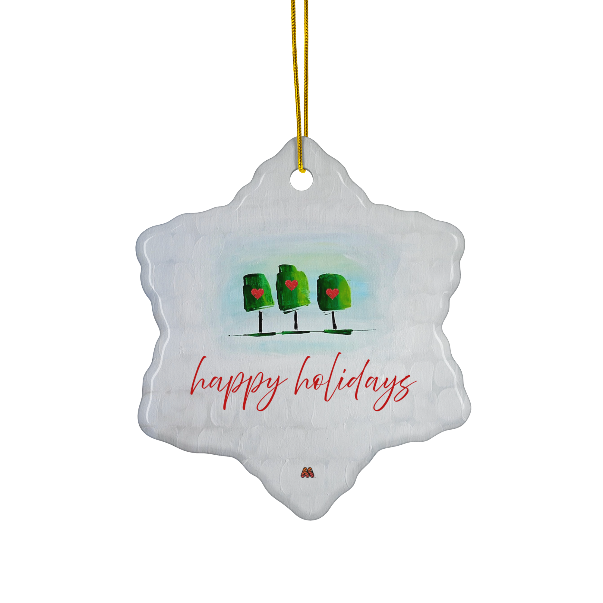 Ceramic Ornament - Snowflake - The Holiday Trio by Stephani Hopwood & the Kate Shu Collective