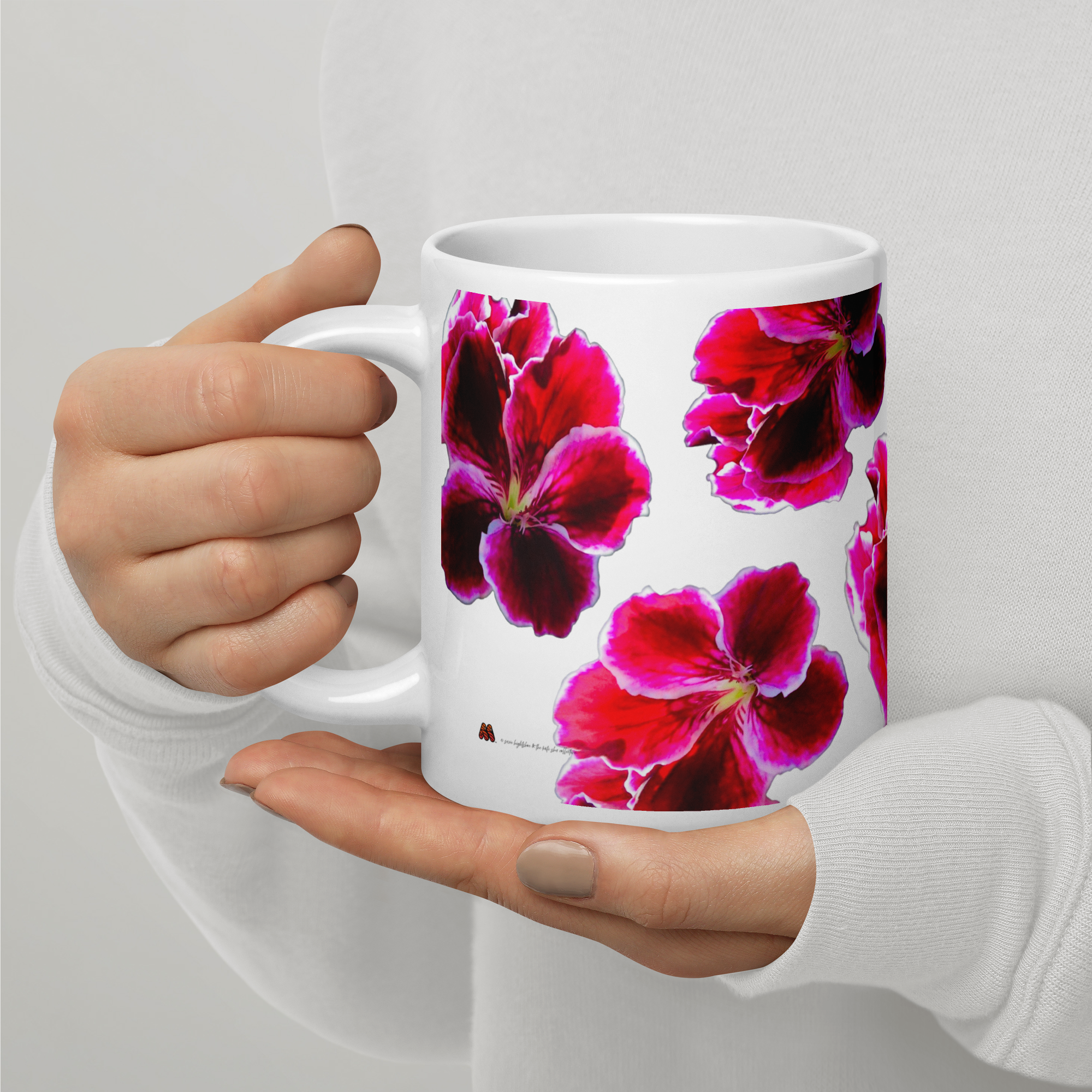 White Glossy Mug - 20, 15, 11 oz - In Full Bloom by Suzie Hightshoe & the Kate Shu Collective