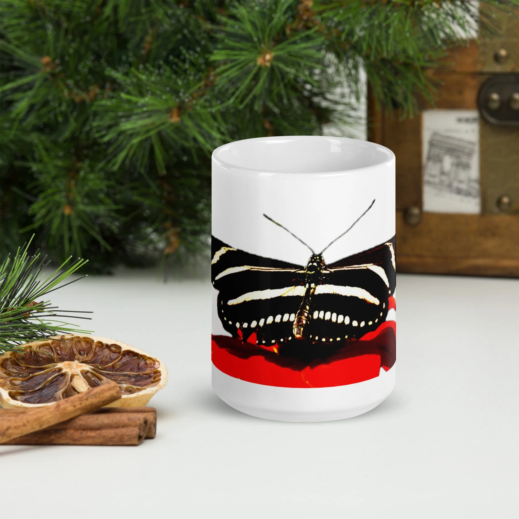 White Glossy Mug - 20, 15, 11 oz - Landed by Suzie Hightshoe & the Kate Shu Collective