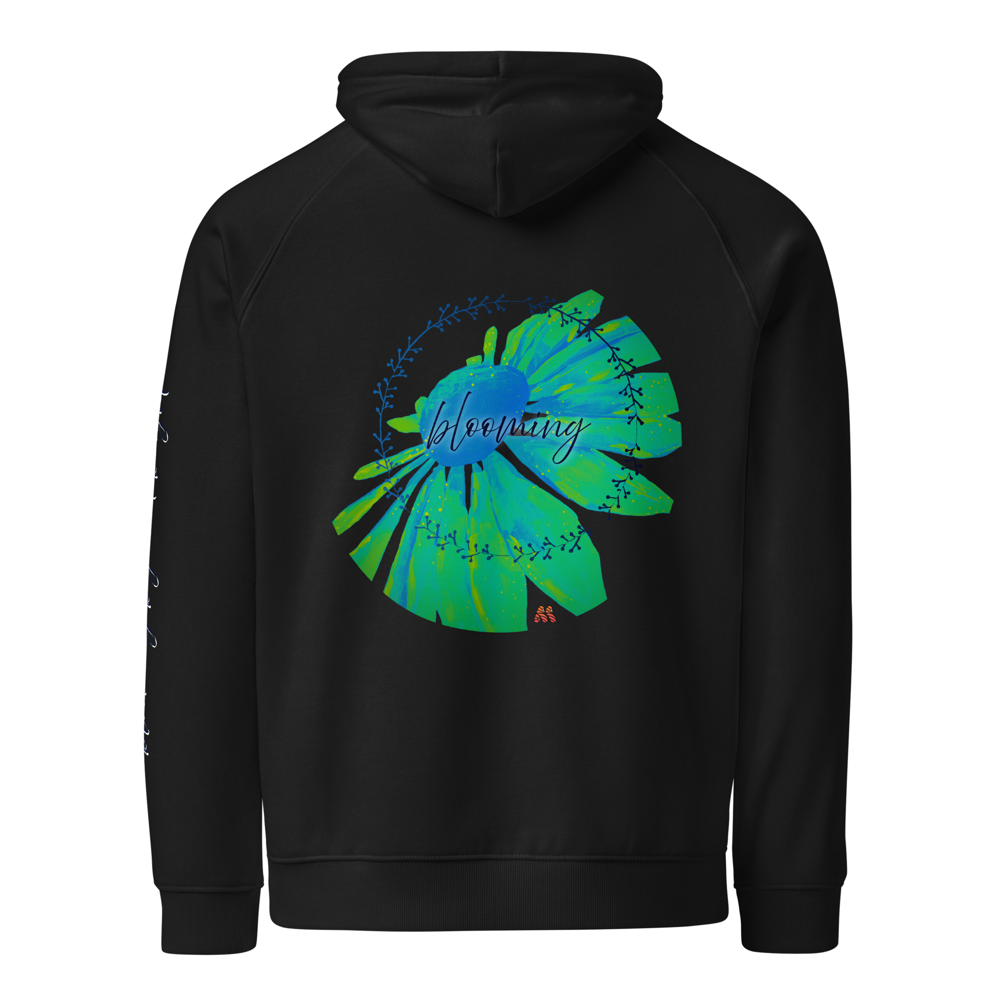 Unisex Eco Raglan Hoodie - 4 Colors - Get Good Art: Deep Sea Blooming by Stephanie Hopwood & the Kate Shu Collective