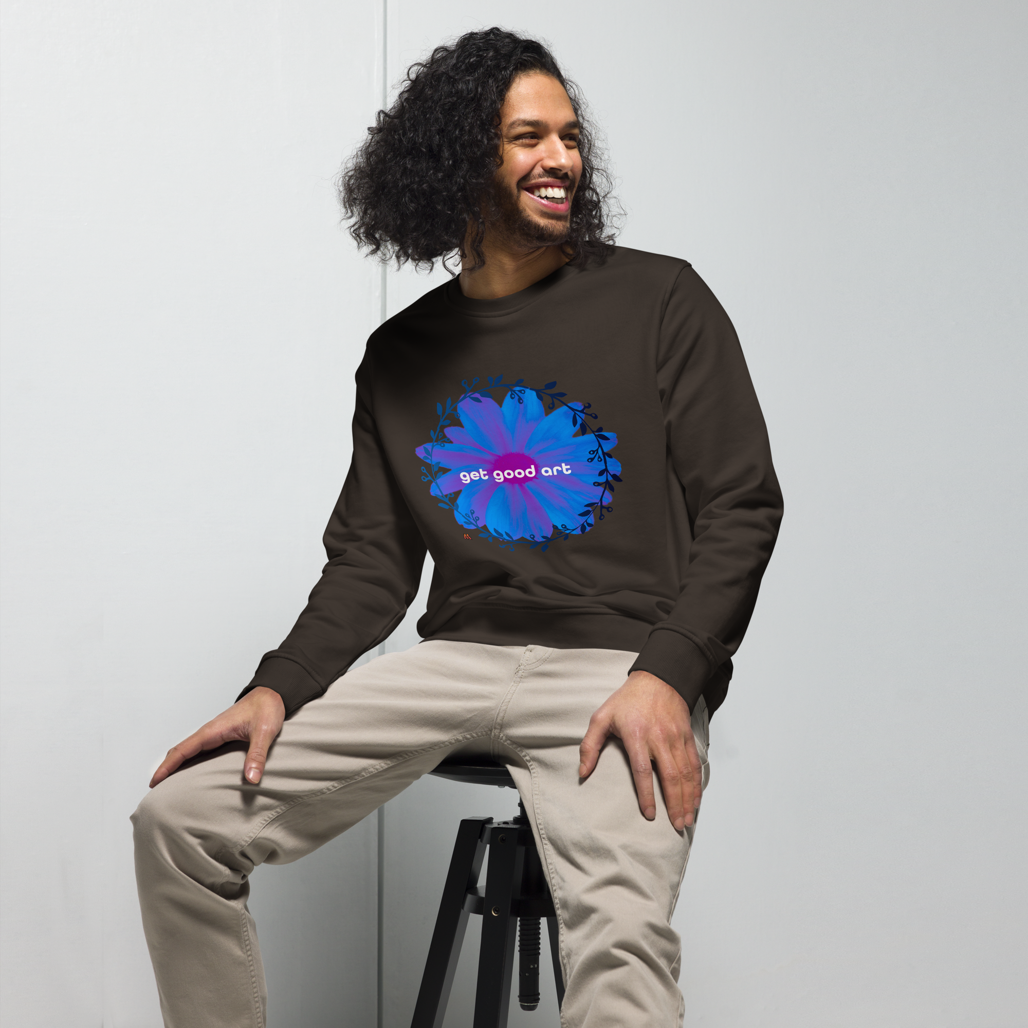 Unisex Organic Sweatshirt - 5 Colors - Get Good Art: Over the Blue Moon for You by Suzie Hightshoe & the Kate Shu Collective
