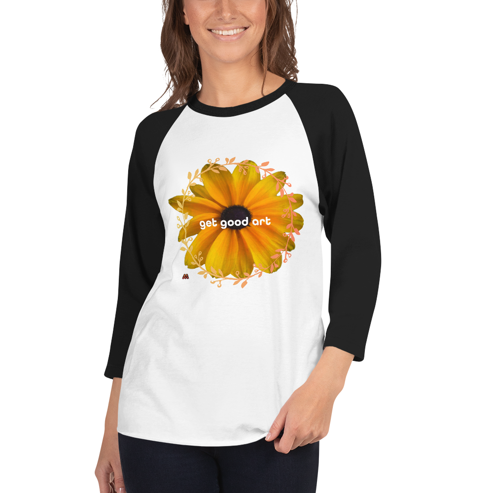 3/4 Sleeve Raglan Shirt - 9 Colors - Get Good Art: Dressed In Yellow by Suzie Hightshoe & the Kate Shu Collective
