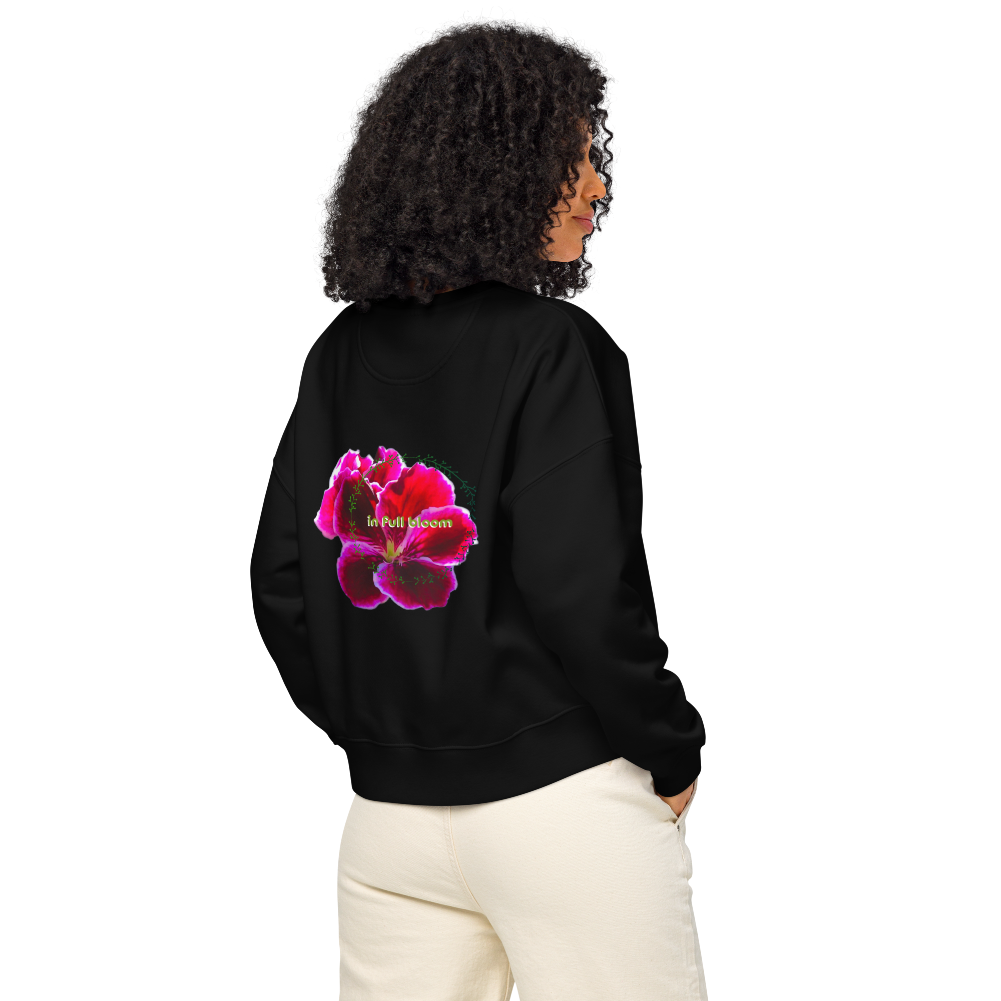 Women’s Organic Crew Neck Sweatshirt - 6 Colors - In Full Bloom by Suzie Hightshoe & the Kate Shu Collective