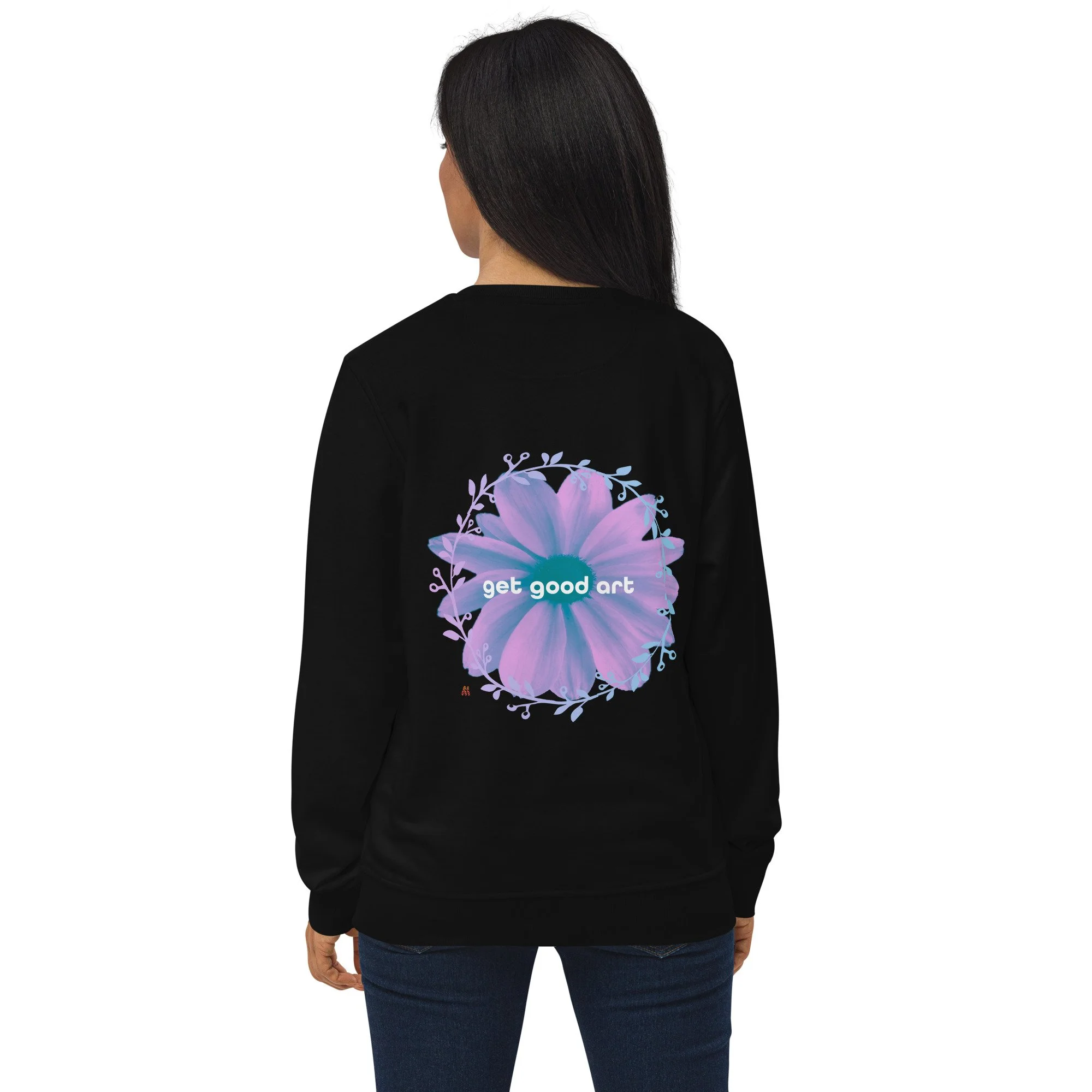 Unisex Organic Sweatshirt - 4 Colors - Get Good Art: False Indigo by Suzie Hightshoe & the Kate Shu Collective