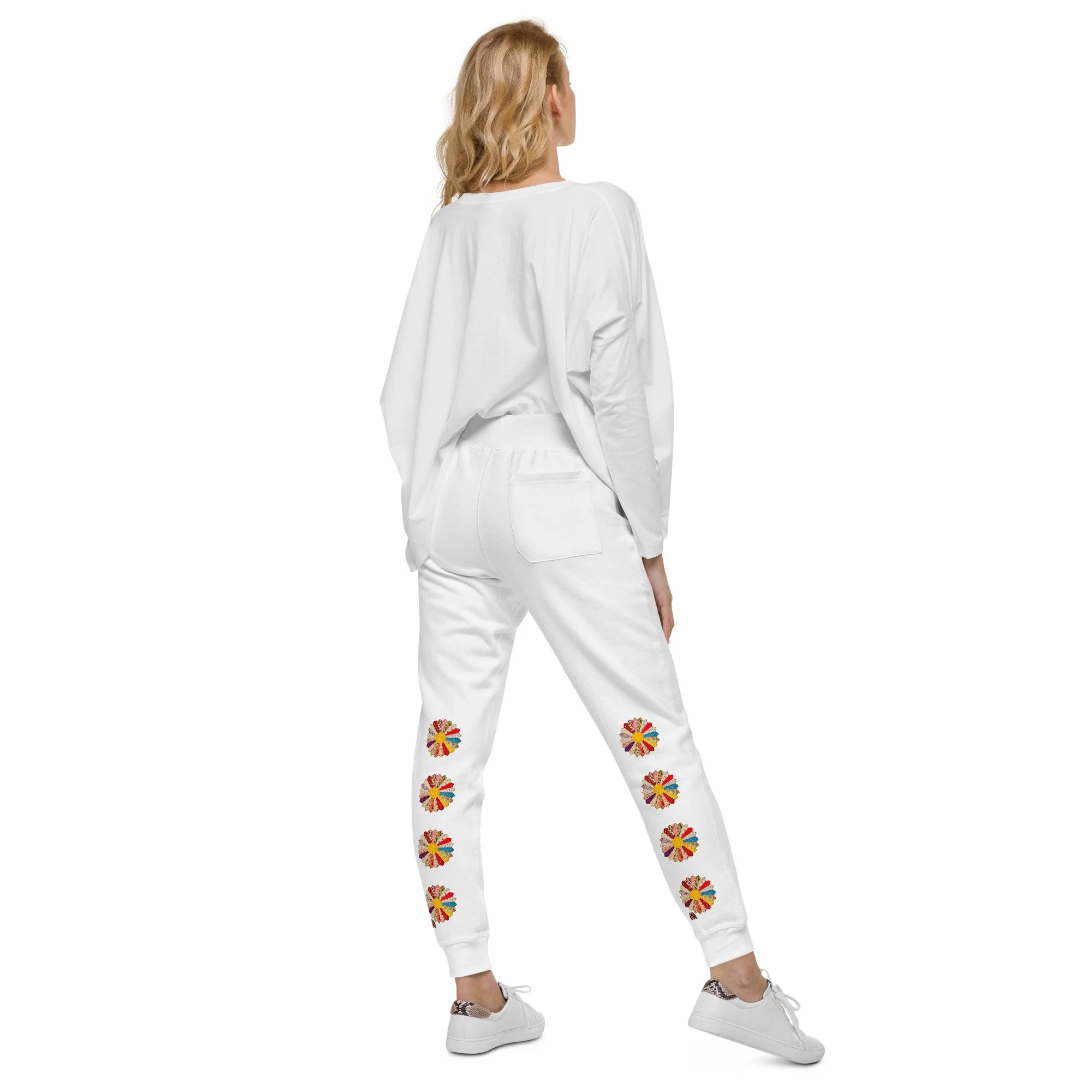 Unisex Fleece Sweatpants - 8 Colors - Quilted: One Stitch at a Time by MaryKay Lambert & the Kate Shu Collective