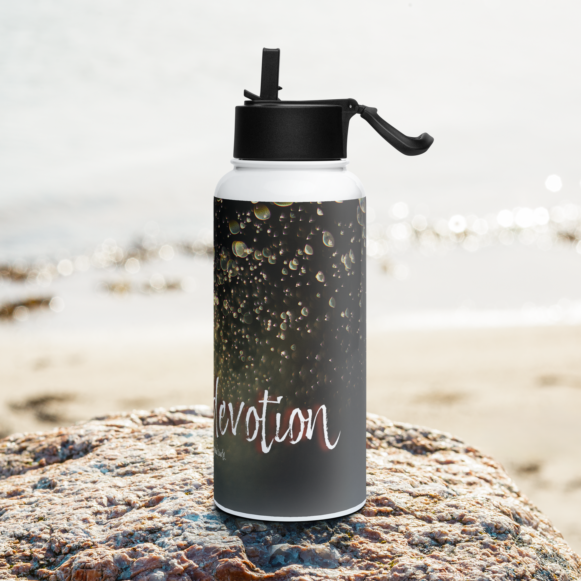 Stainless Steel Water Bottle With Straw & Lid - 32 oz - Devotion by Paul Rudy & the Kate Shu Collective