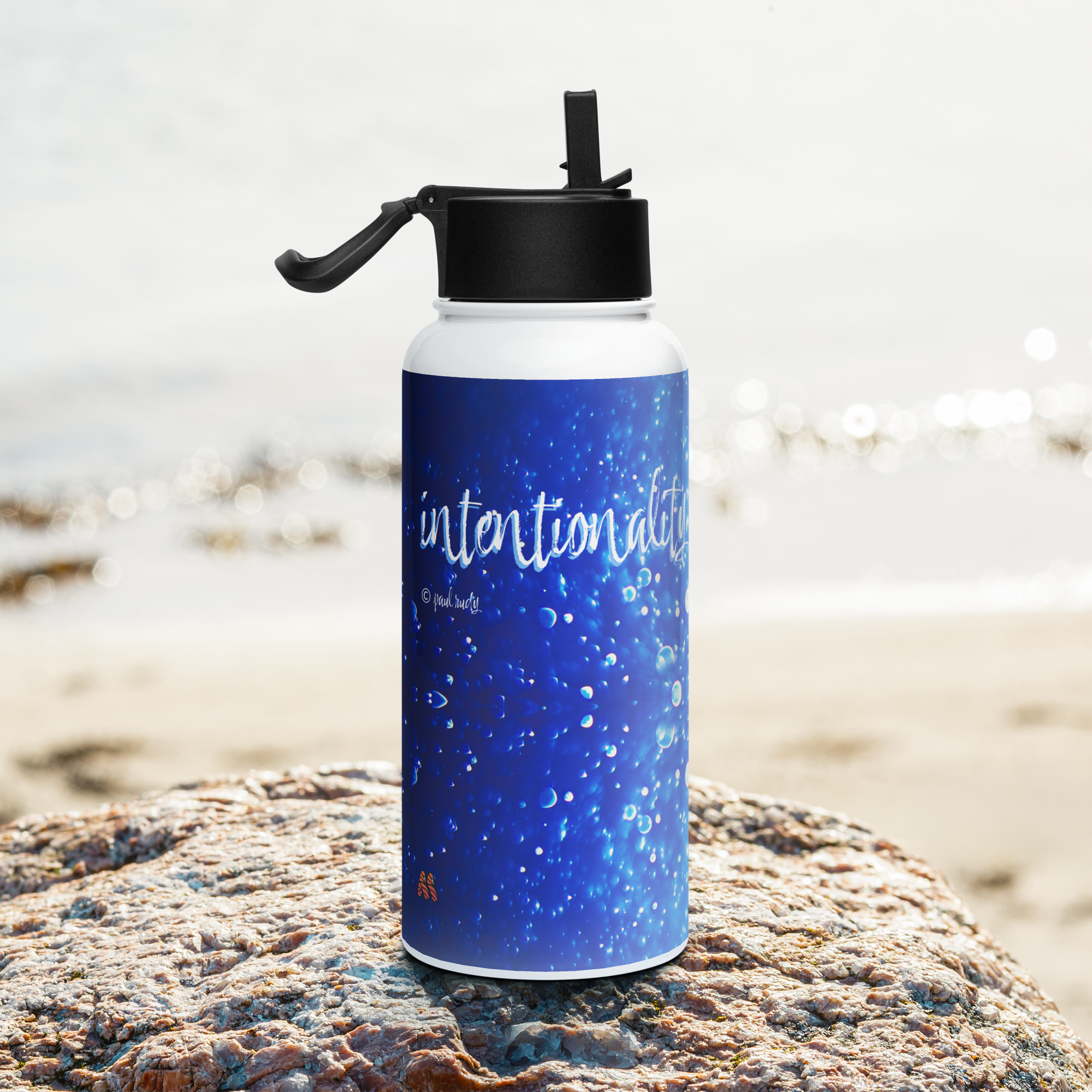 Stainless Steel Water Bottle with Straw & Lid - 32 oz - Intentionality by Paul Rudy & the Kate Shu Collective
