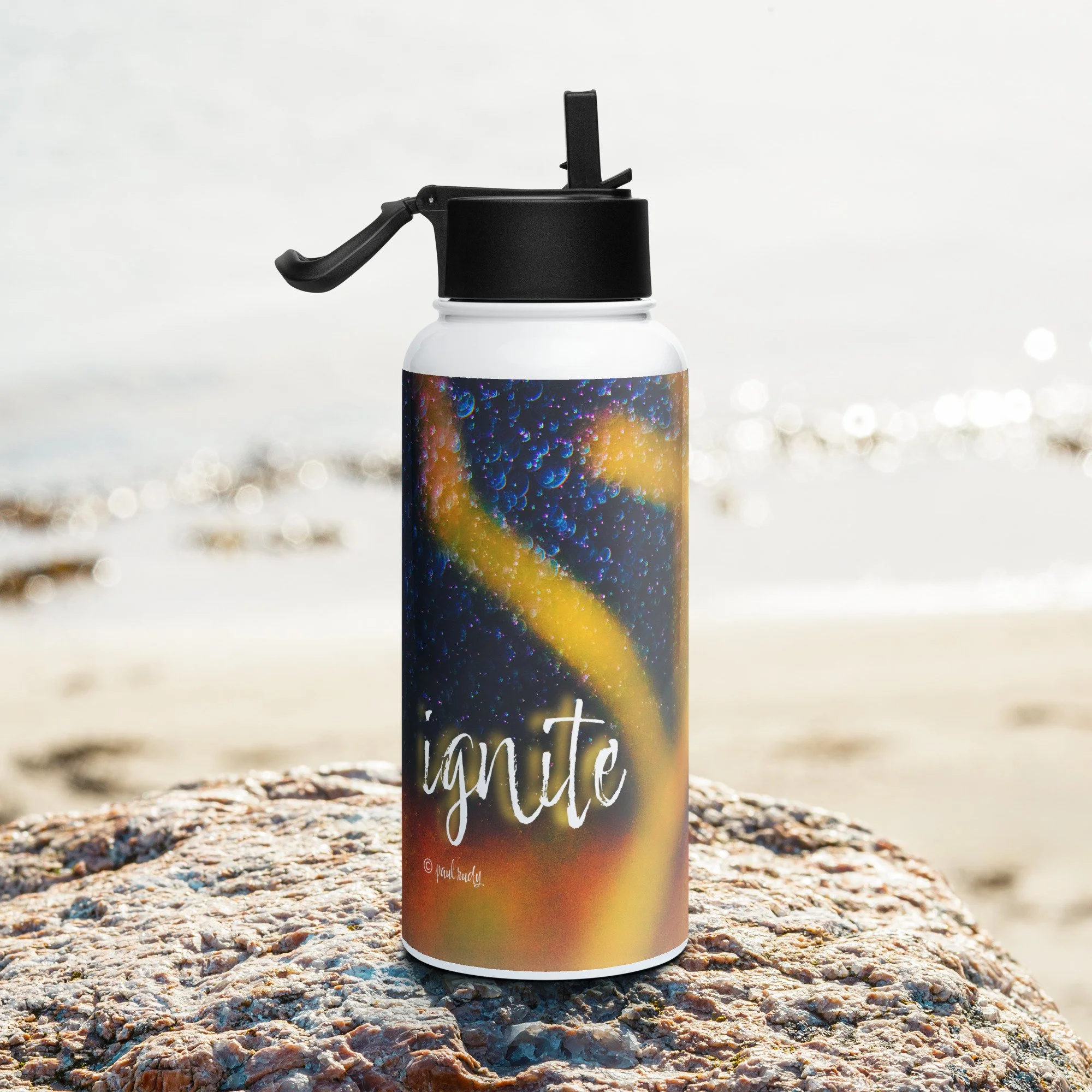 Stainless Steel Water Bottle with a Straw Lid - 32 oz - Ignite by Paul Rudy & the Kate Shu Collective