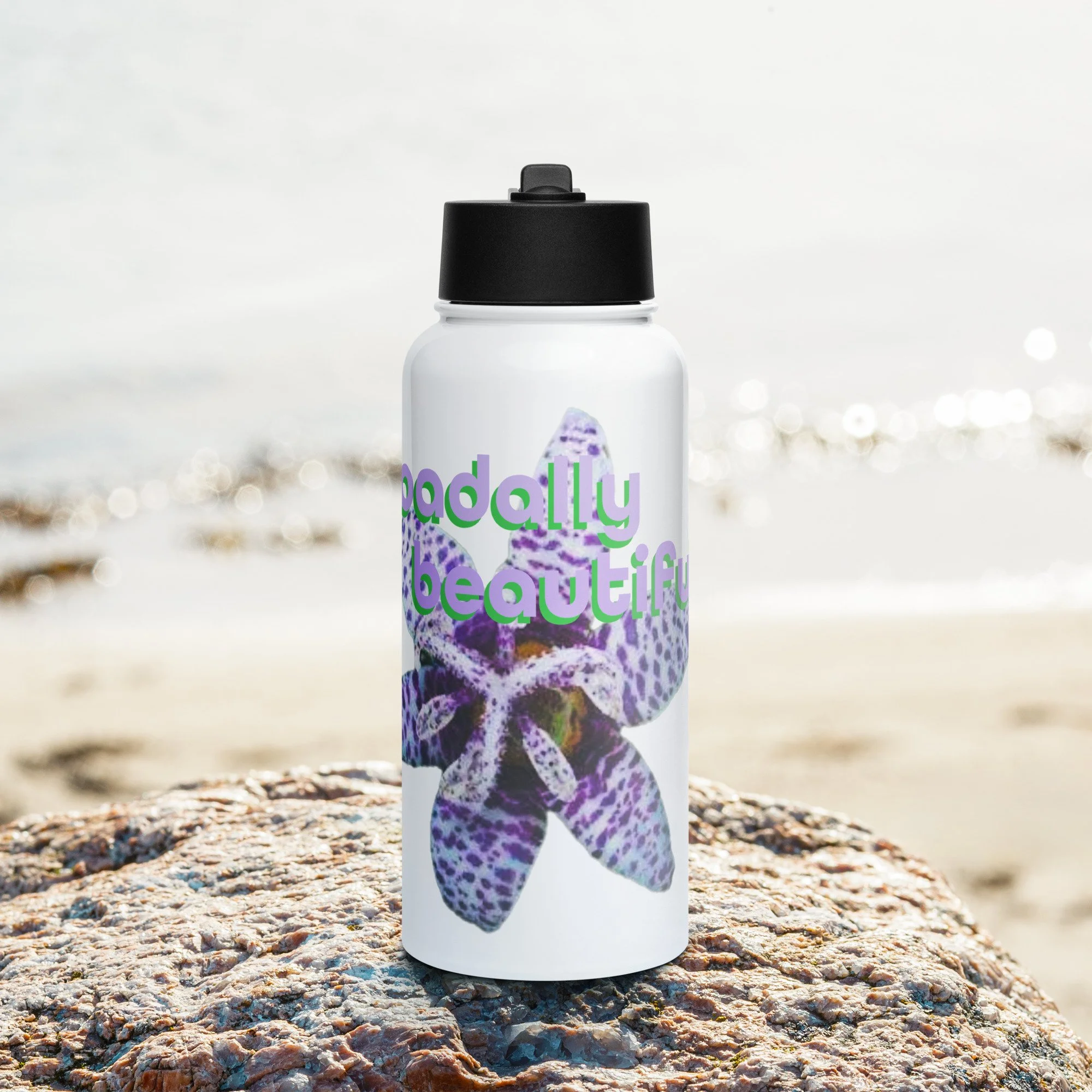 Stainless Steel Water Bottle with a Straw Lid - 32 oz - Toadally Beautiful  by Suzie Hightshoe & the Kate Shu Collective