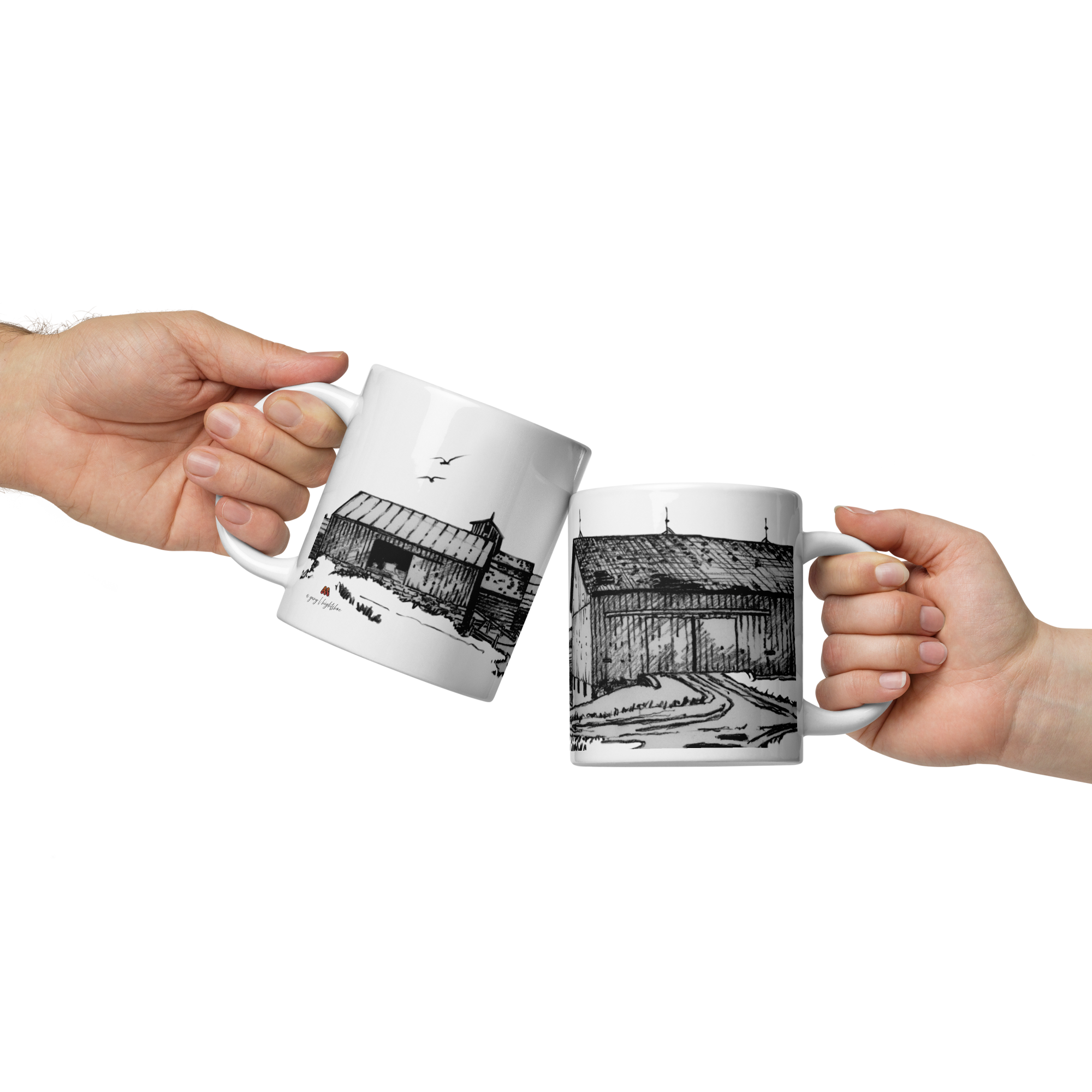 White Glossy Mug - 20, 15, 11 oz - The Farm I by Gary L Hightshoe & the Kate Shu Collective