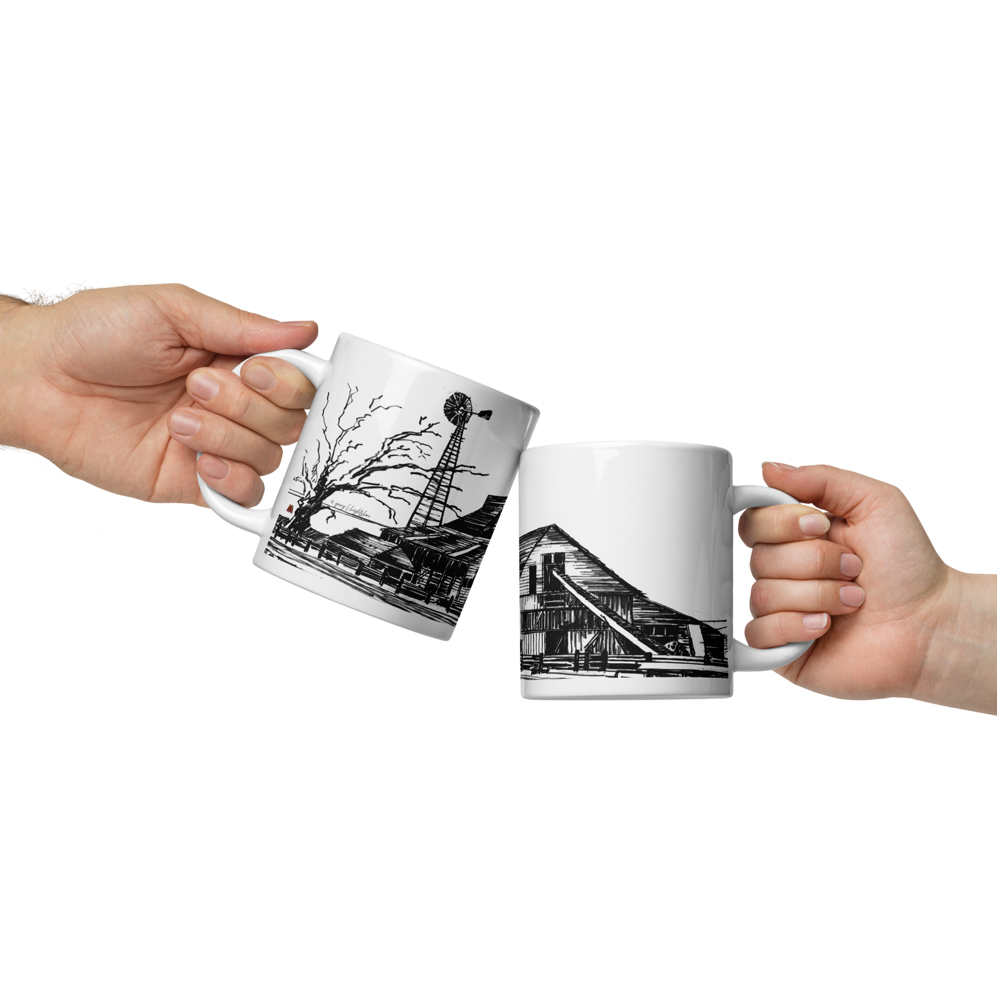 White Glossy Mug - 20, 15, 11 oz - The Farm VI by Gary L Hightshoe & the Kate Shu Collective