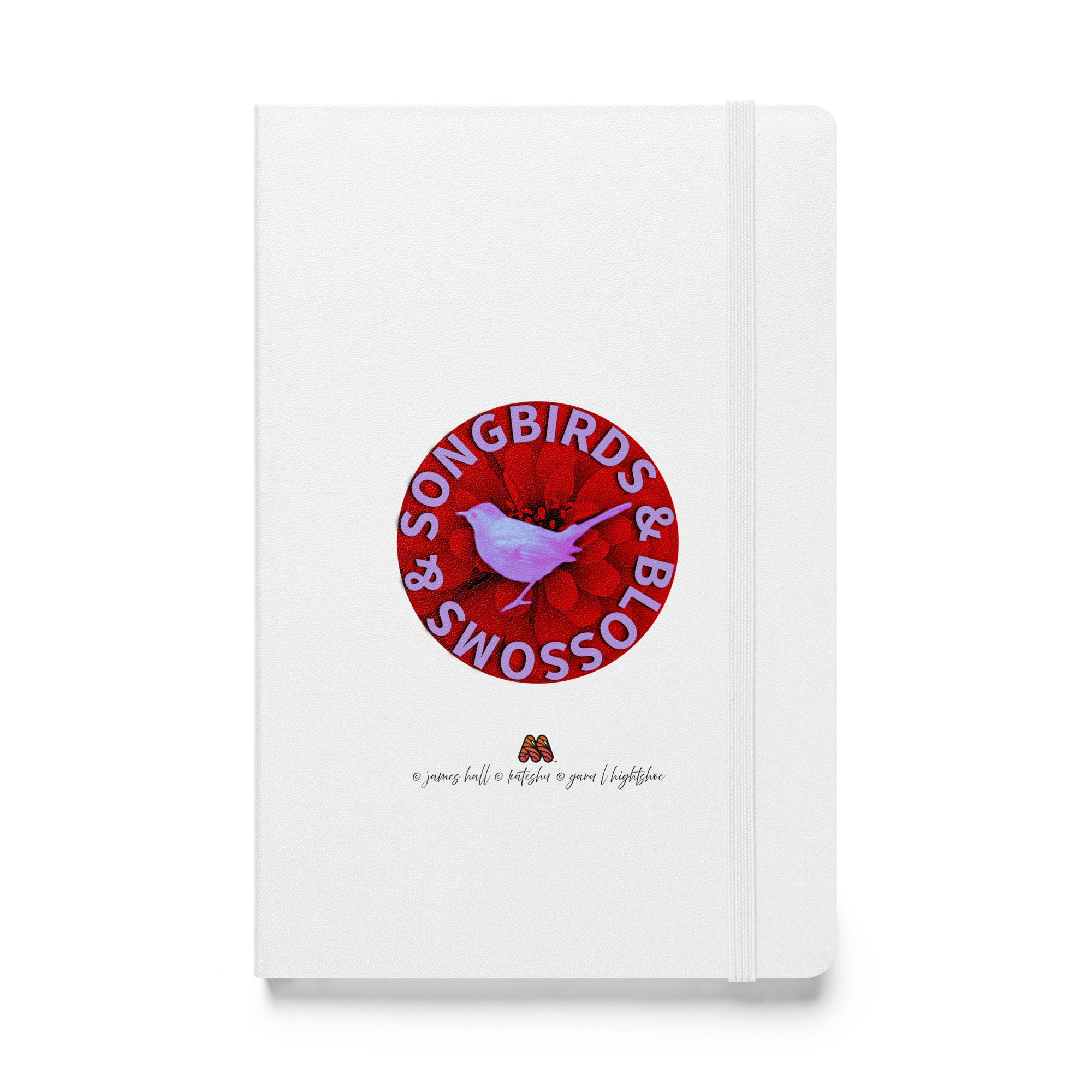 Hardcover Bound Notebook - 4 Colors - Good Sounds Good: Songbirds & Blossoms, Gray Catbird & Zinnia by James Hall, Kate Shu, Gary L Hightshoe & the Kate Shu Collective