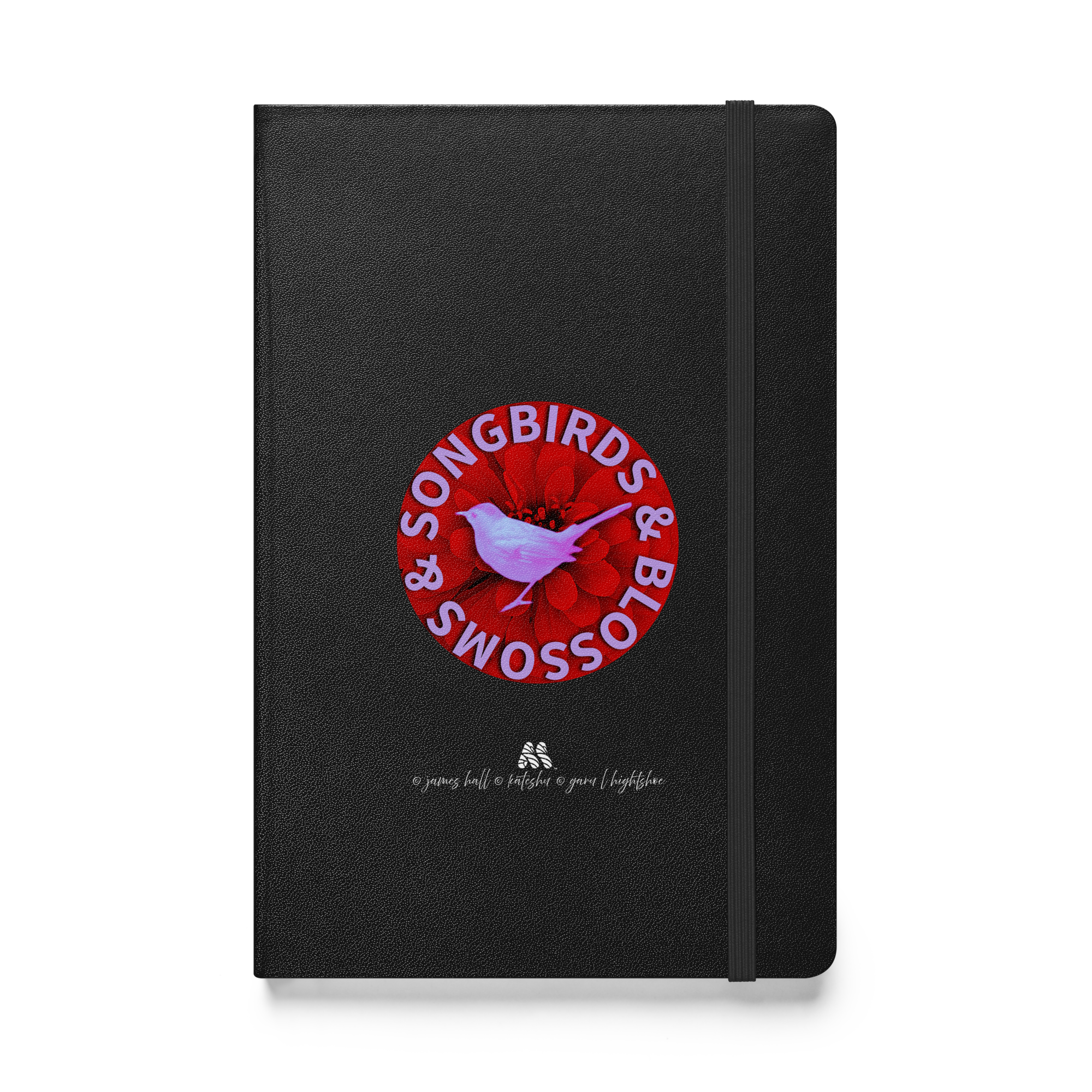 Hardcover Bound Notebook - 5 Colors - Good Sounds Good: Songbirds & Blossoms, Gray Catbird & Zinnia by James Hall, Kate Shu, Gary L Hightshoe & the Kate Shu Collective