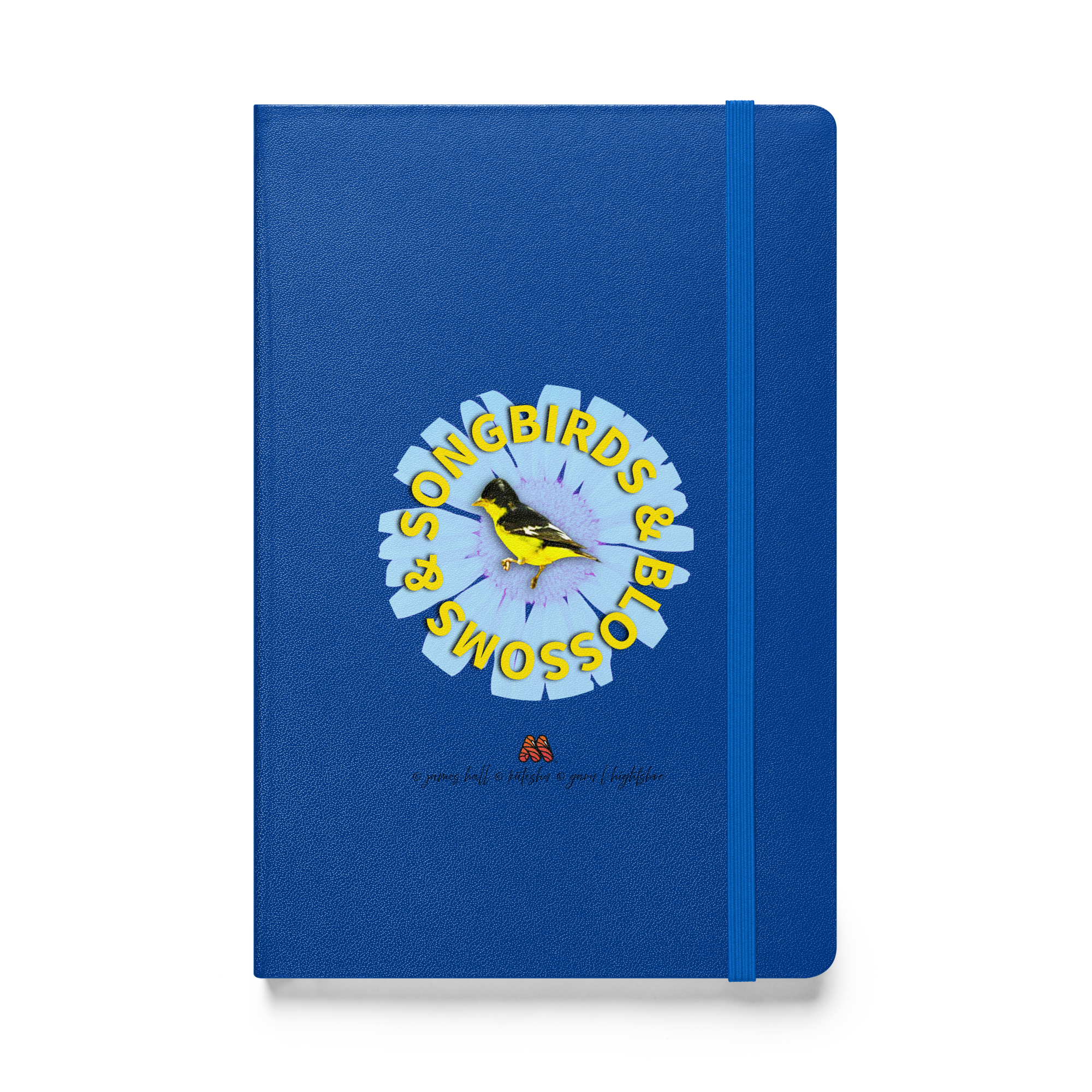 Hardcover Bound Notebook - 3 Colors - Good Sounds Good: Songbirds & Blossoms, Western Goldfinch & Oxeye Daisy by James Hall, Kate Shu, Gary L Hightshoe & the Kate Shu Collective