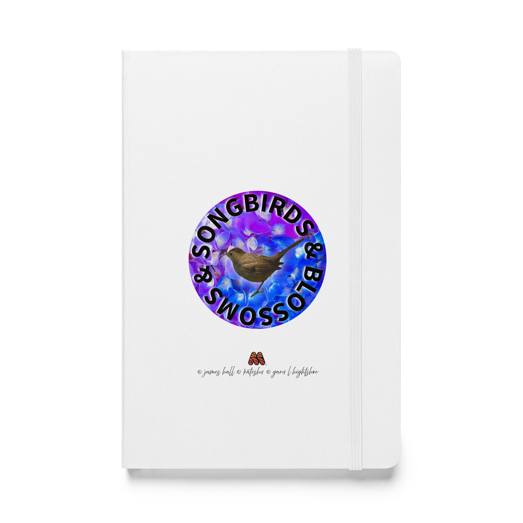 Hardcover Bound Notebook - 5 Colors - Good Sounds Good: Songbirds & Blossoms, Gray Catbird & Hydrangea by James Hall, Kate Shu, Gary L Hightshoe & the Kate Shu Collective