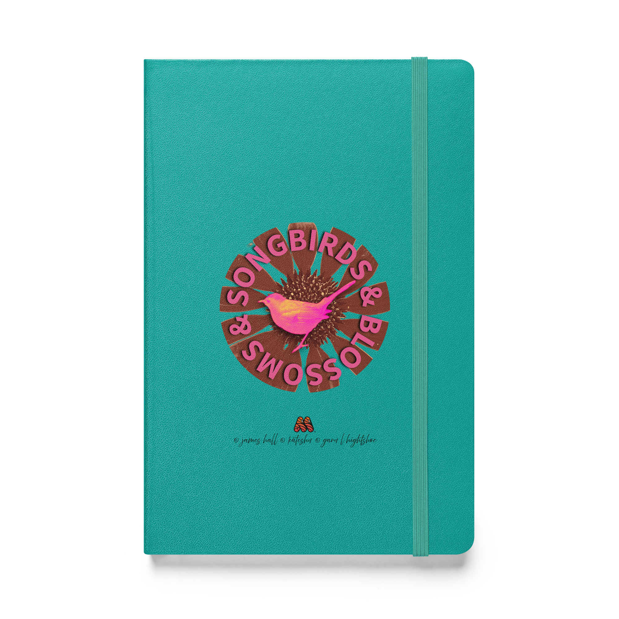Hardcover Bound Notebook - 5 Colors - Good Sounds Good: Songbirds & Blossoms, Gray Catbird & Coneflower by James Hall, Kate Shu, Gary L Hightshoe & the Kate Shu Collective