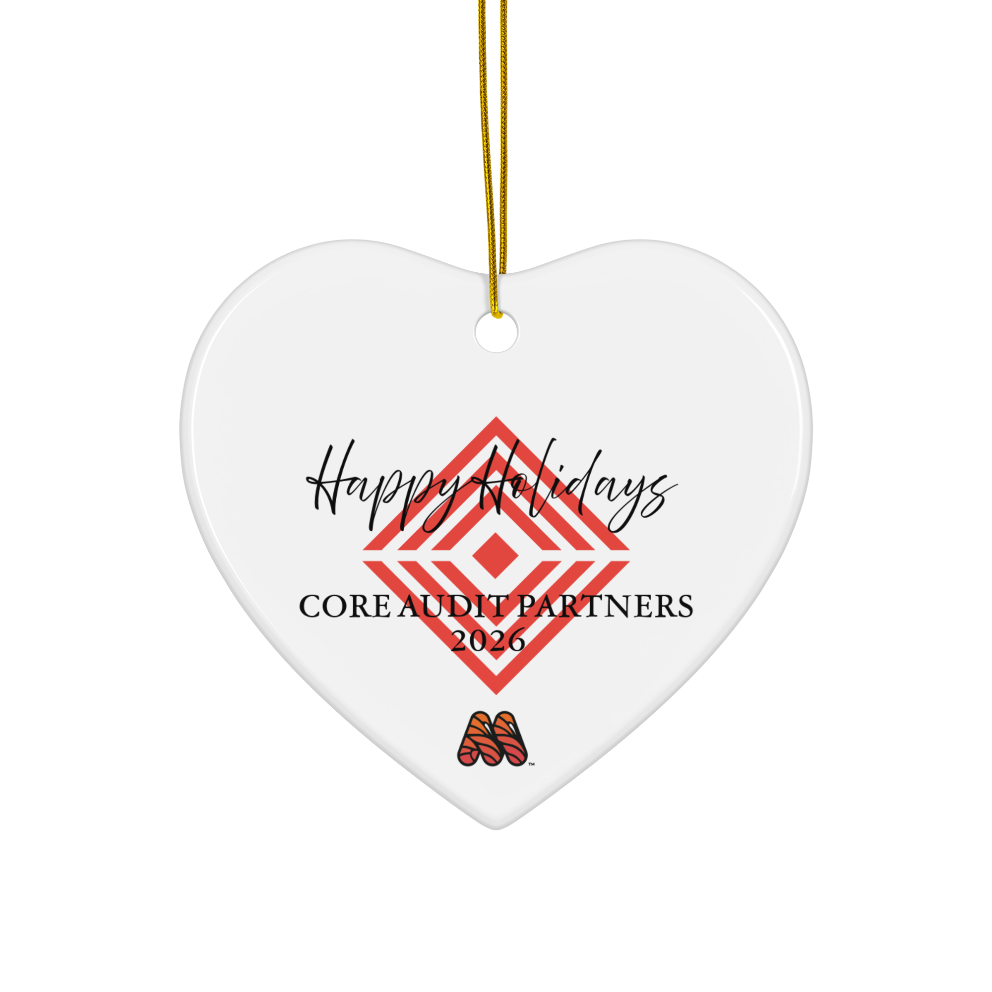 Ceramic Ornament - Heart - by Core Audit Partners & the Kate Shu Collective