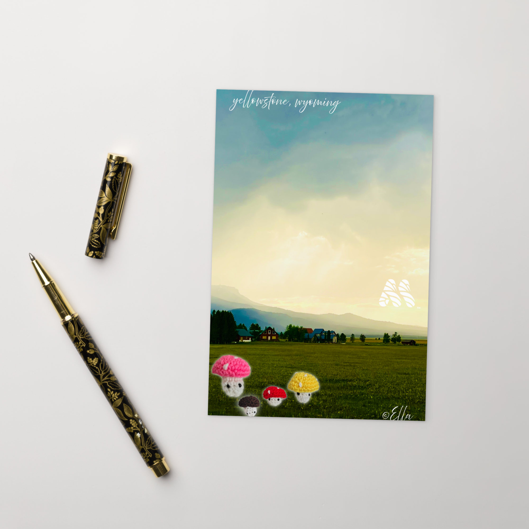 Standard Postcard - 4x6 with Envelope - Family Vacation - Yellowstone from the Creative Kids Collection by Ella & the Kate Shu Collective