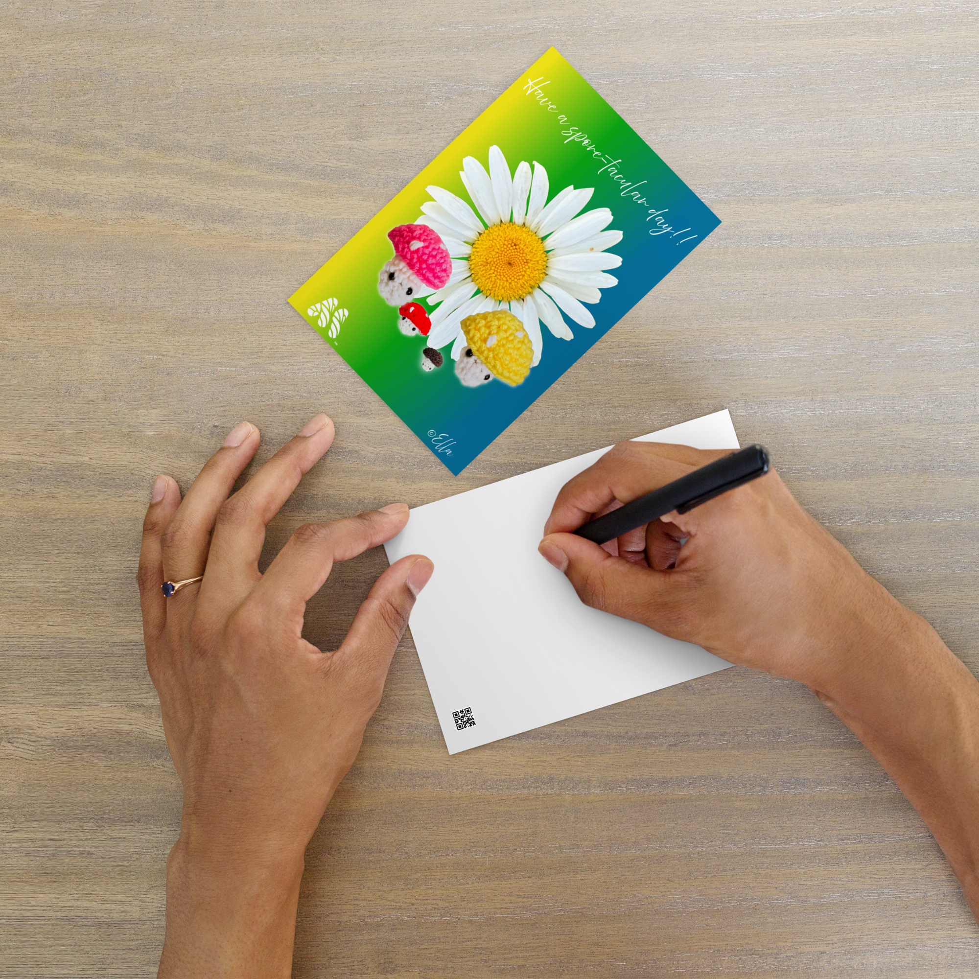 Standard Postcard - 4x6 with Envelope - Good Vibes: Have a spore-tacular day, from the Creative Kids Collection by Ella & the Kate Shu Collective