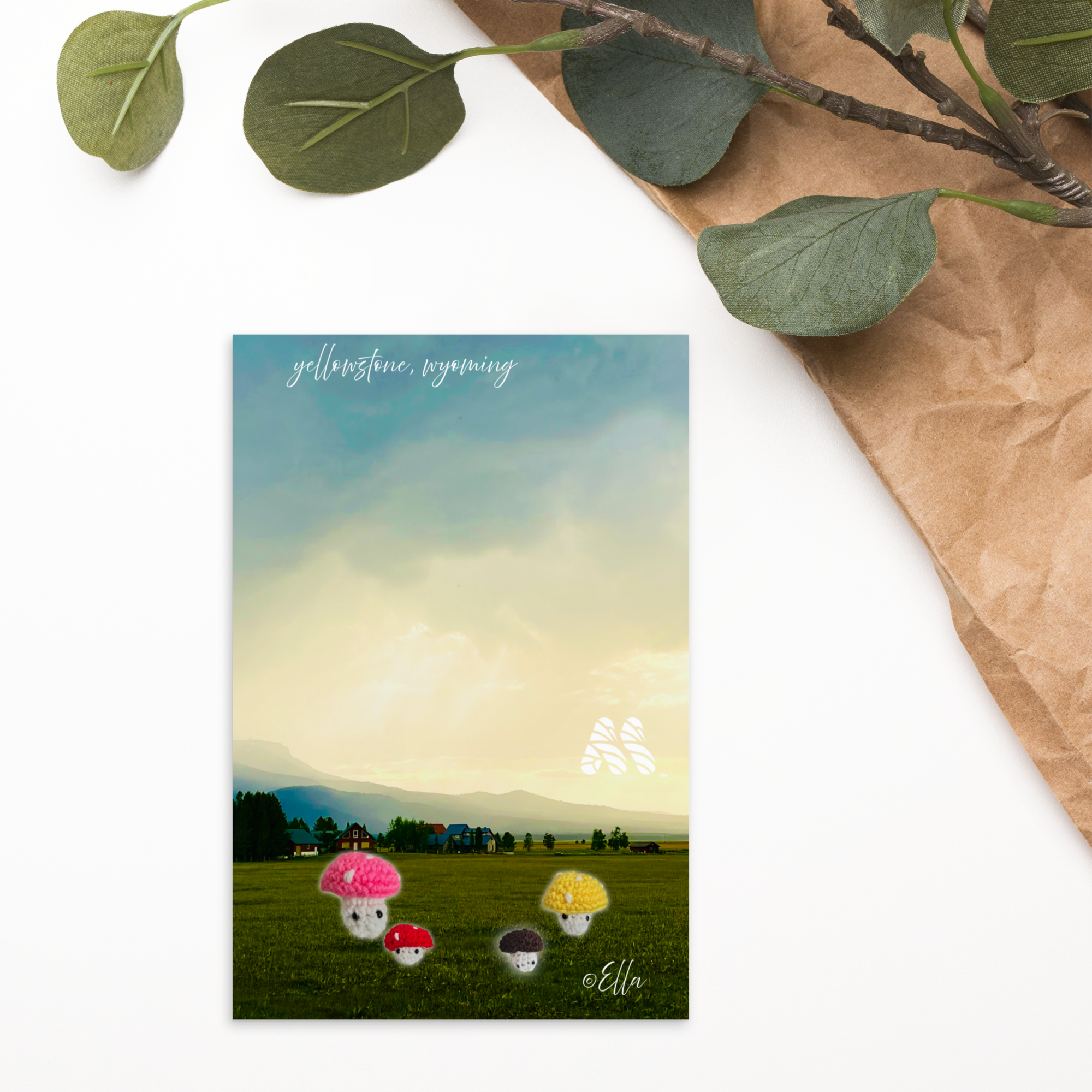 Standard Postcard - 4x6 with Envelope - Family Vacation - Yellowstone, Wyoming from the Creative Kids Collection by Ella & the Kate Shu Collective