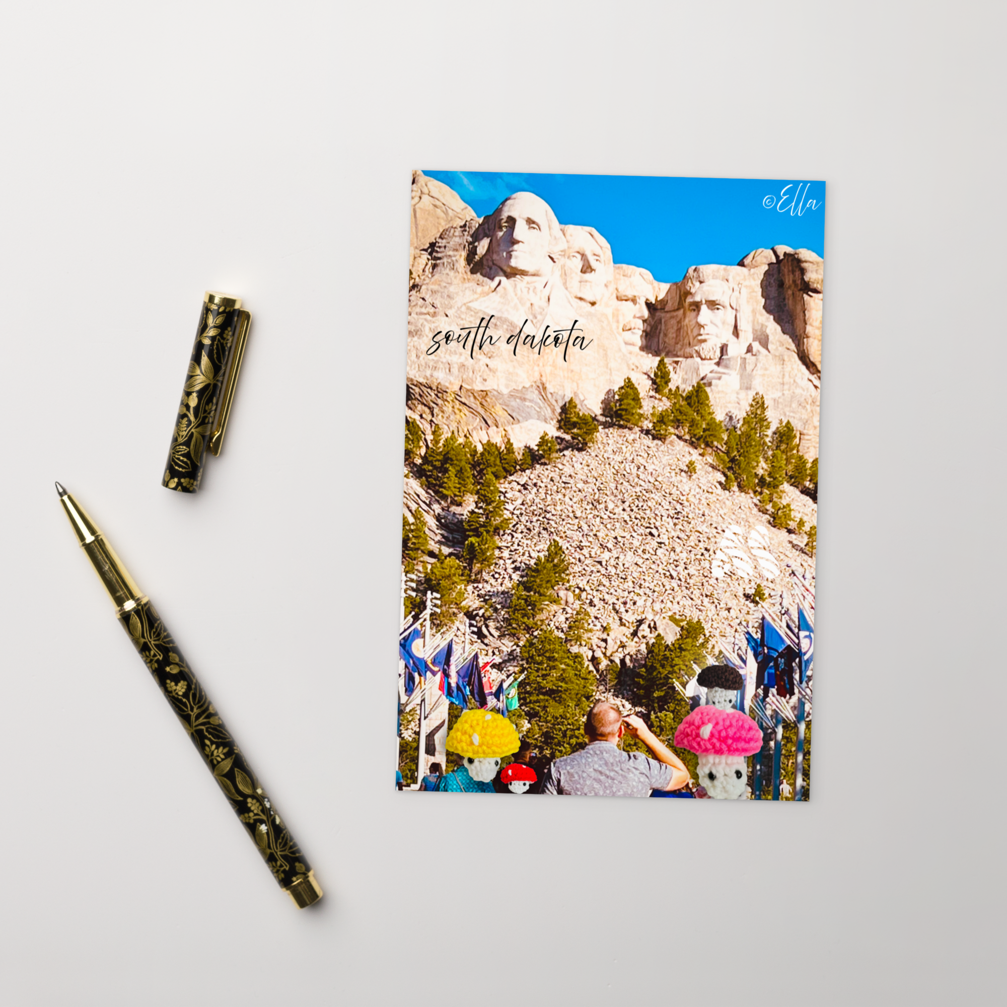 Standard Postcard - 4x6 with Envelope - Family Vacation - South Dakota from the Creative Kids Collection by Ella & the Kate Shu Collective