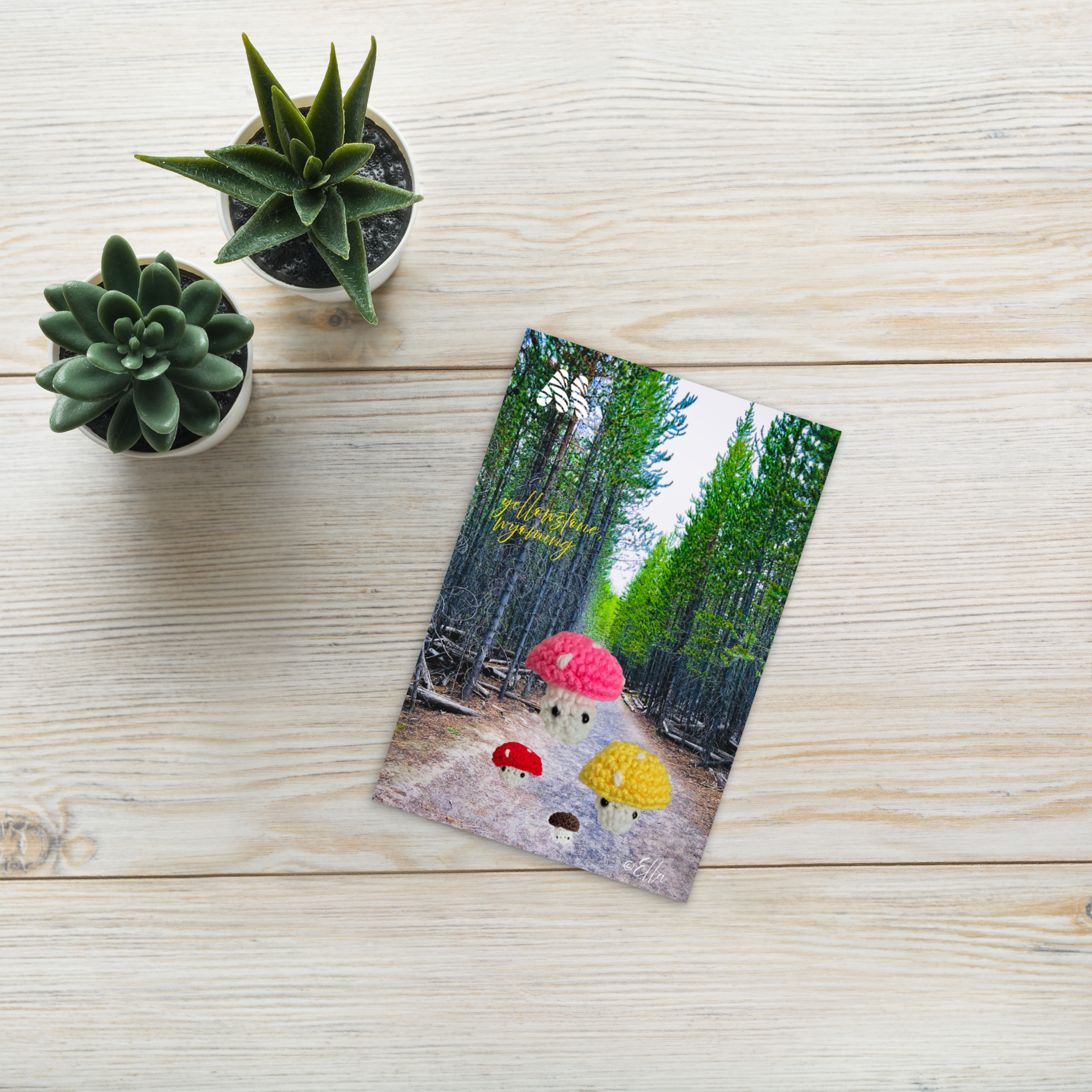 Standard Postcard - 4x6 with Envelope - Family Vacation - Yellowstone, Wyoming from the Creative Kids Collection by Ella & the Kate Shu Collective