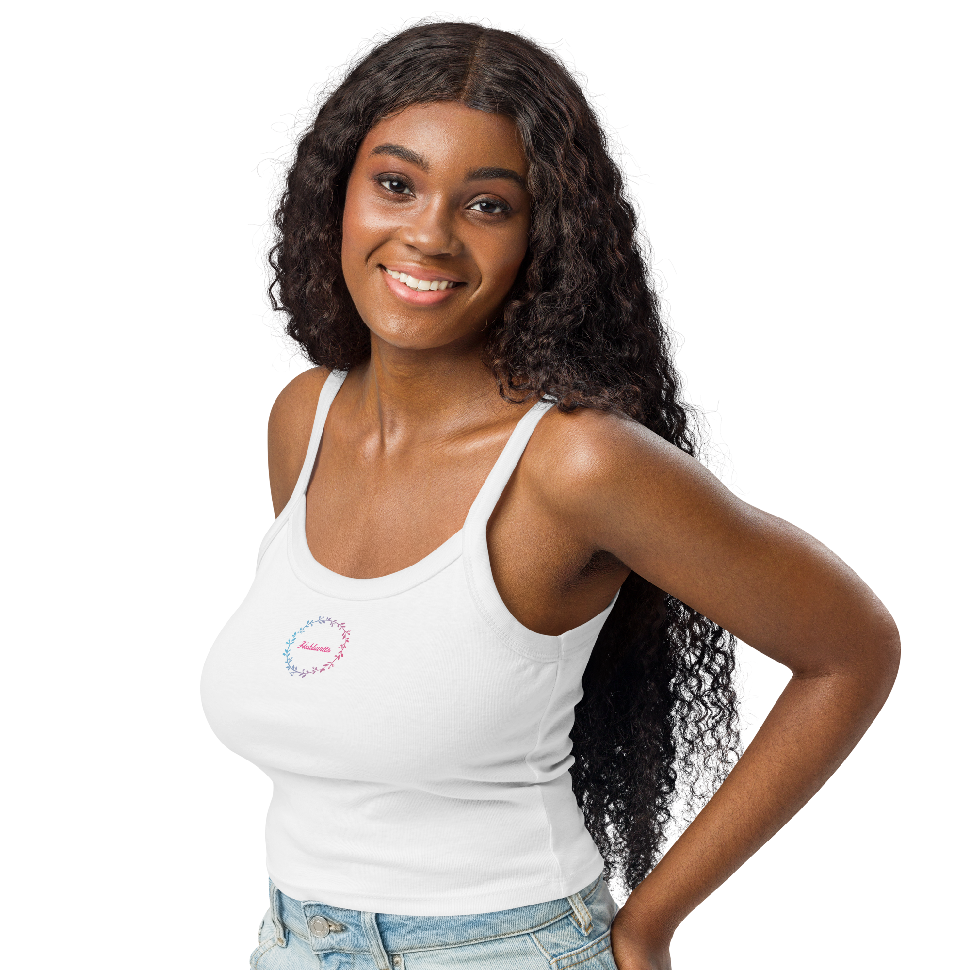 Women’s Micro-Rib Tank Top - 6 Colors, 6 Sizes, Pink Halo Logo Front & Back - From Hubbartt's Downtown Diner at the Monarch Shoppe