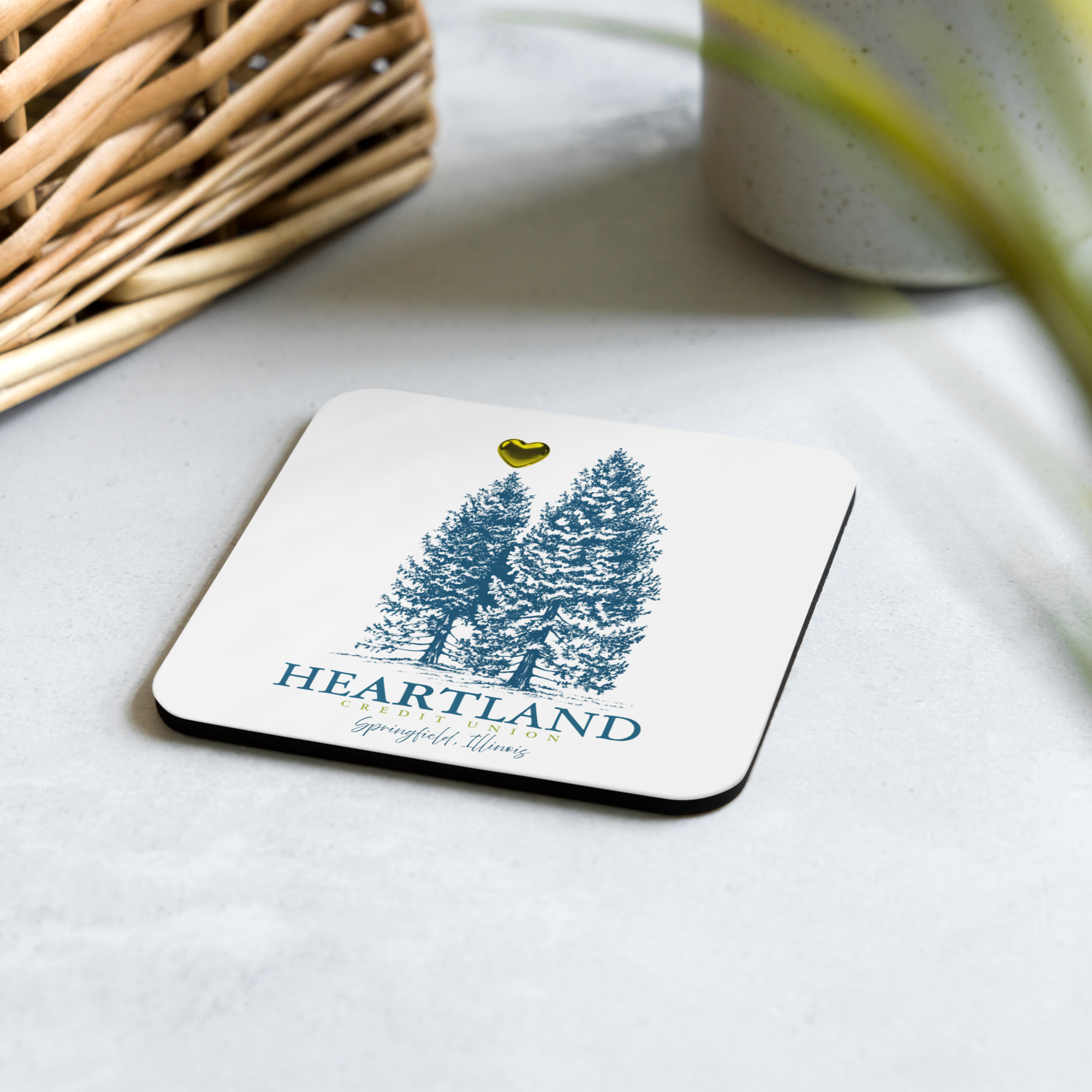 The HeARTland Connection - Let's Grow Together, Teal Coaster | Heartland Credit Union